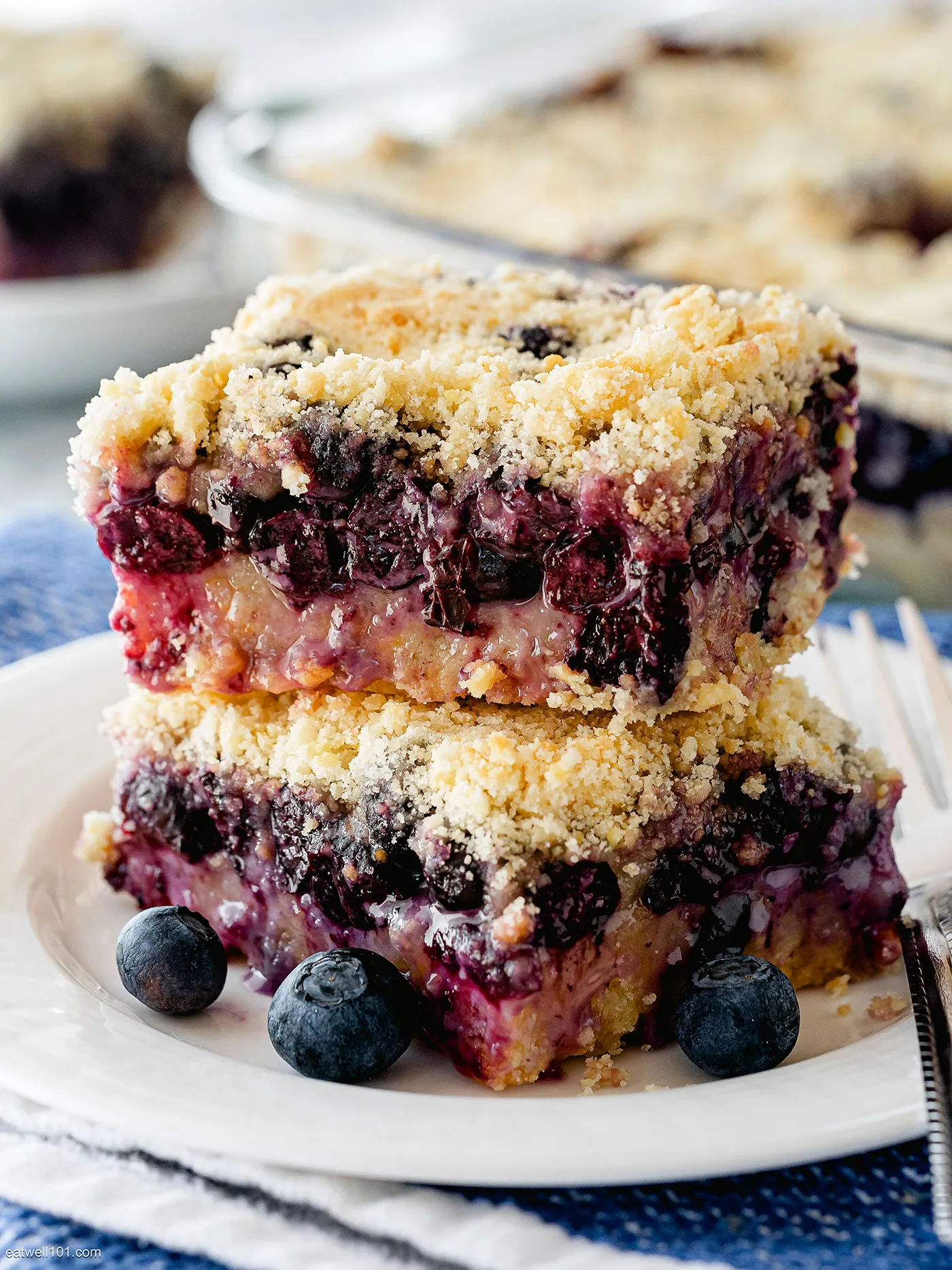 Red White and Blueberry Crumble Bars