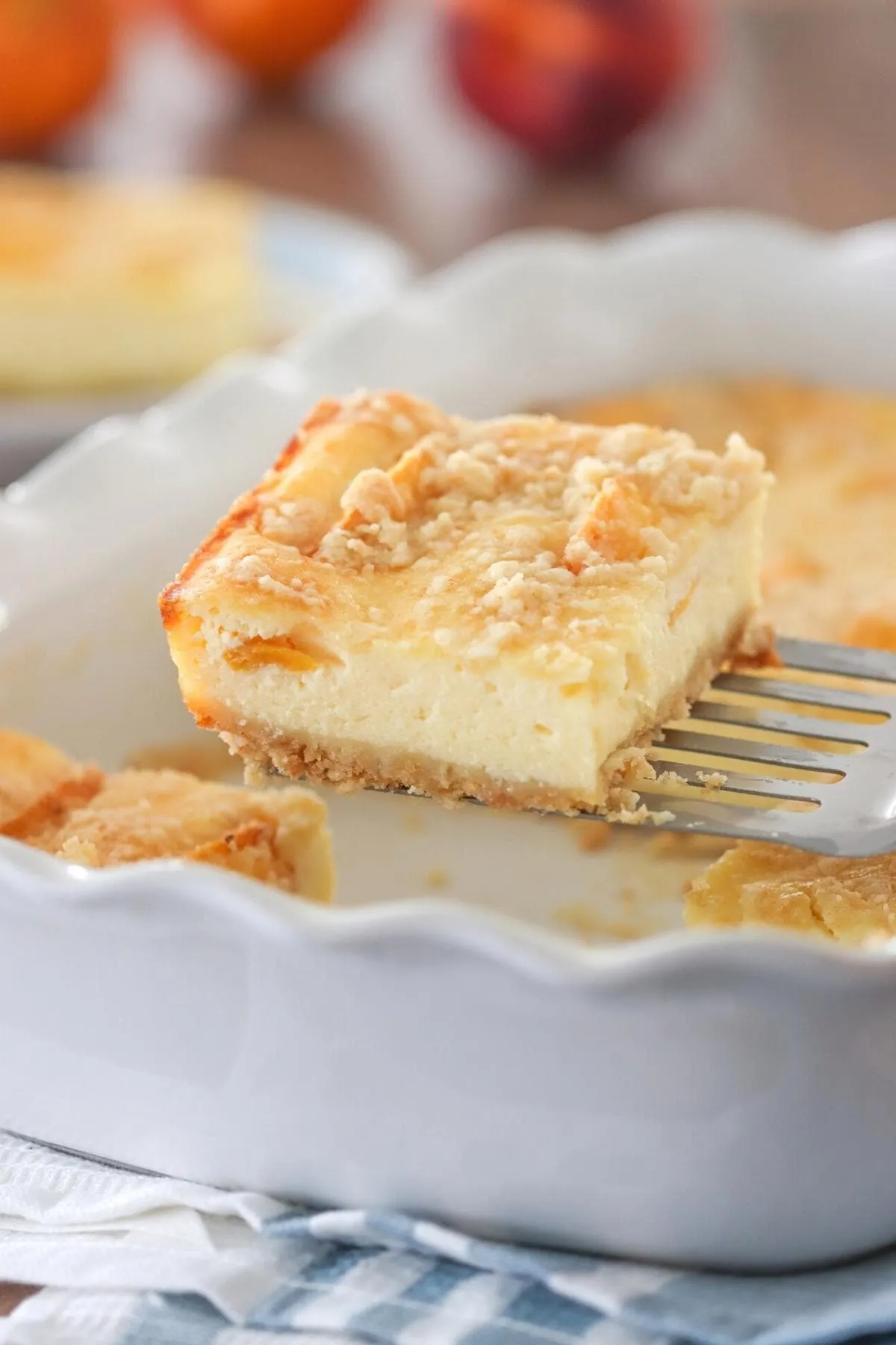 Ricotta Cheesecake Bars with Peaches