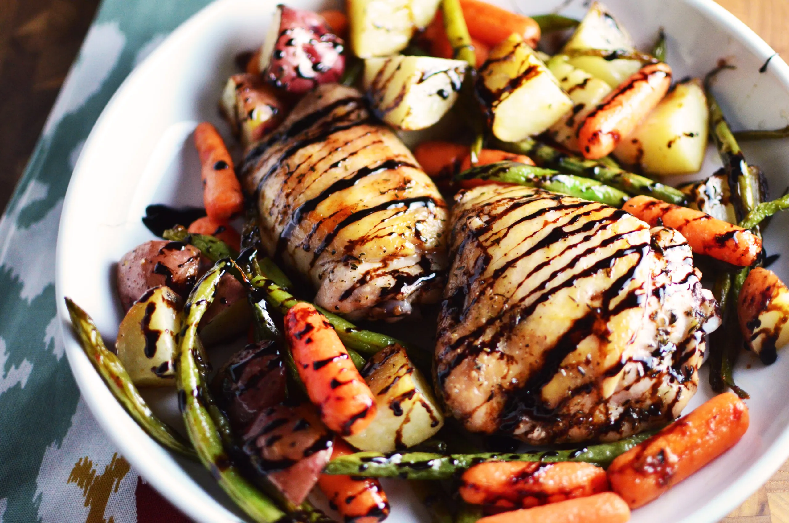 Roast Chicken Vegetables Balsamic Glaze