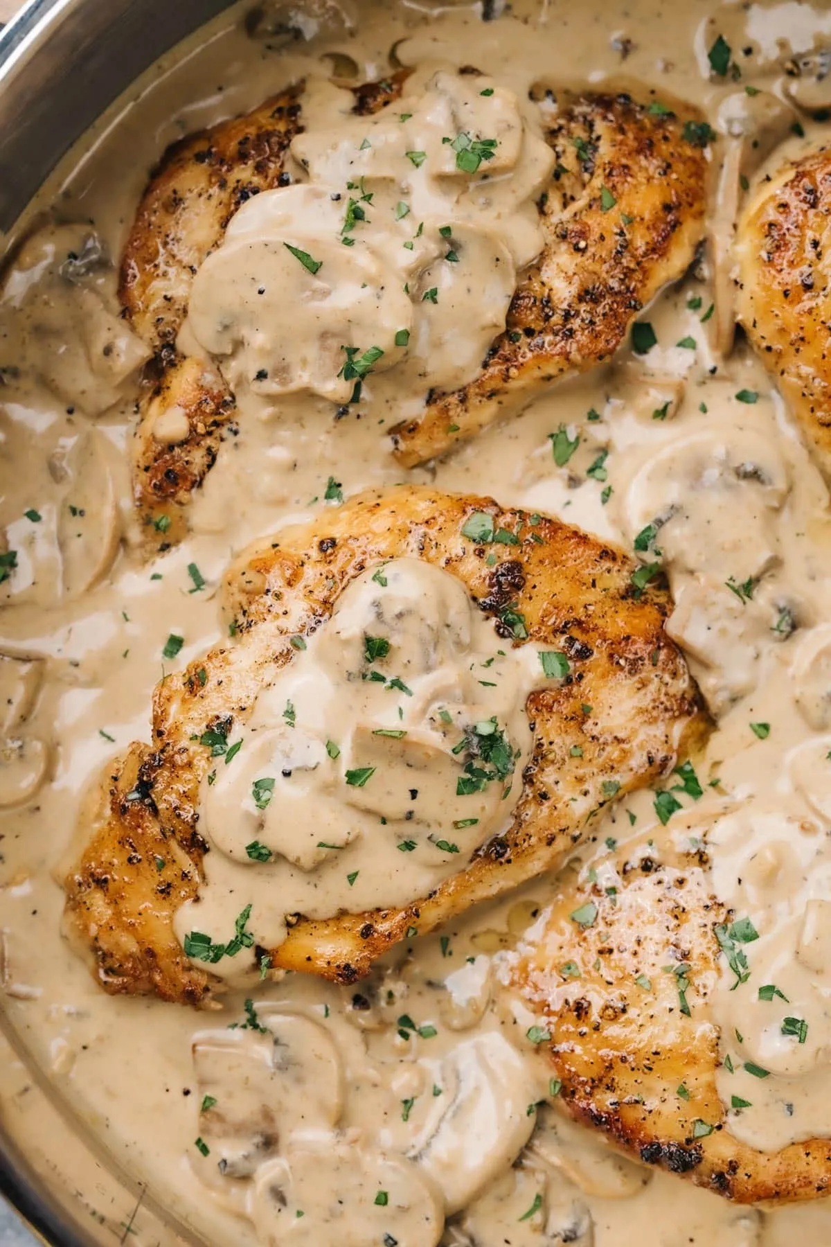 Roast Chicken with Creamy Mushroom Sauce