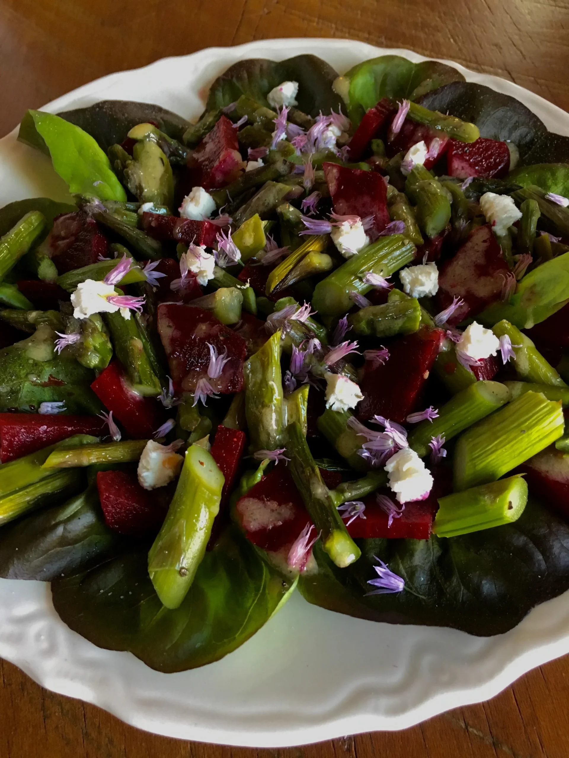Roasted Beet, Asparagus, and Garlic Salad