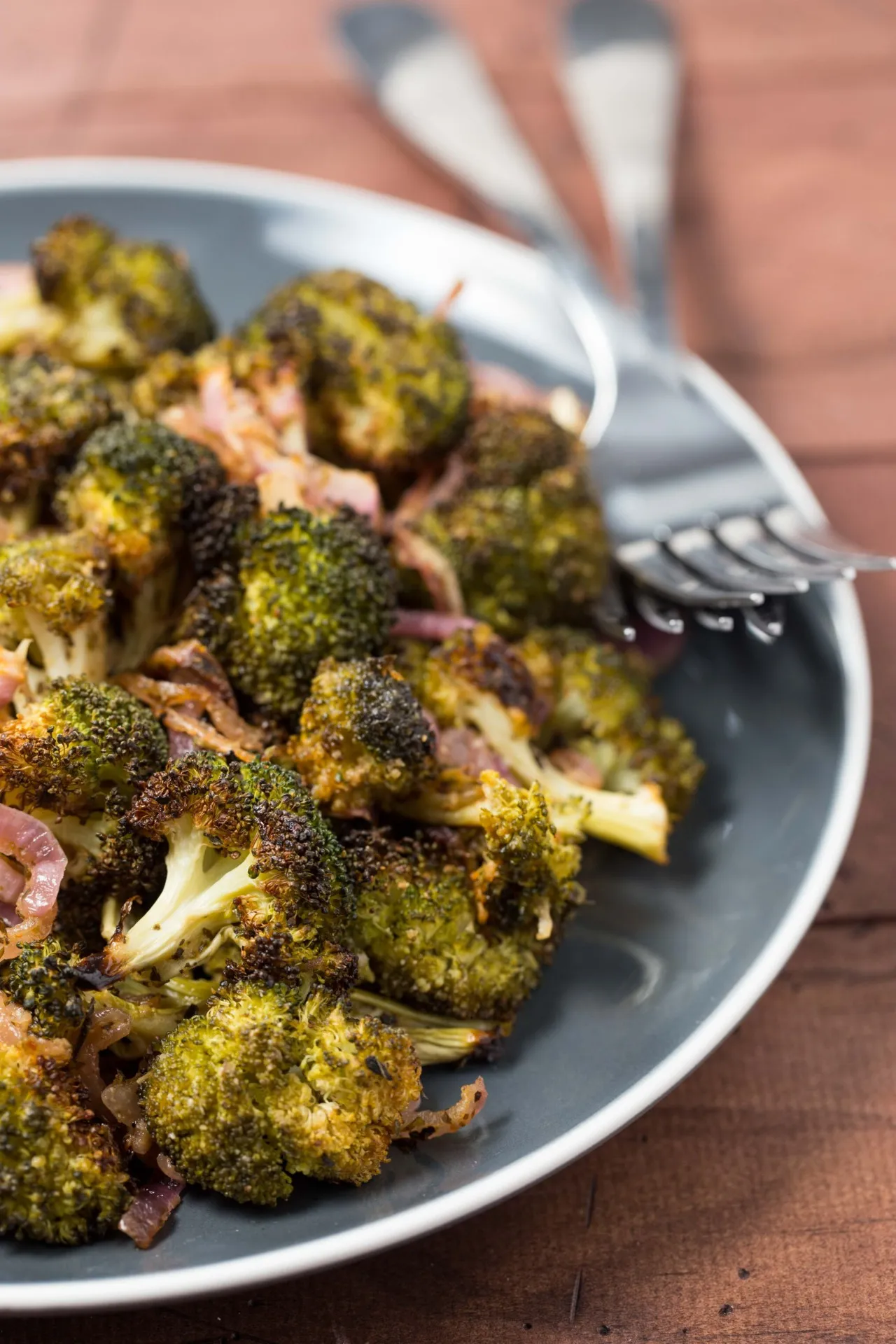 Roasted Broccoli and Red Onion with Lemony Aioli