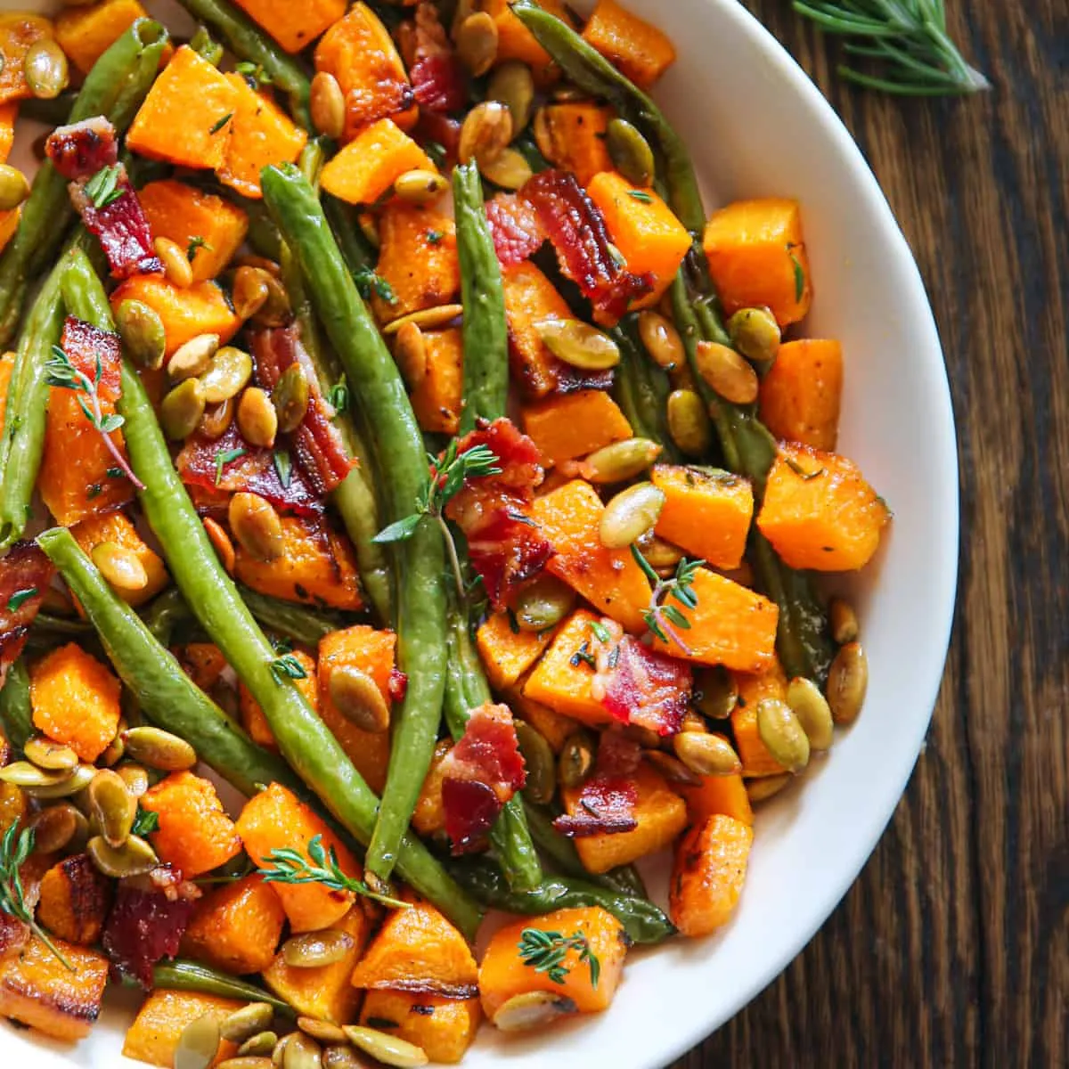 Roasted Green Beans and Butternut Squash
