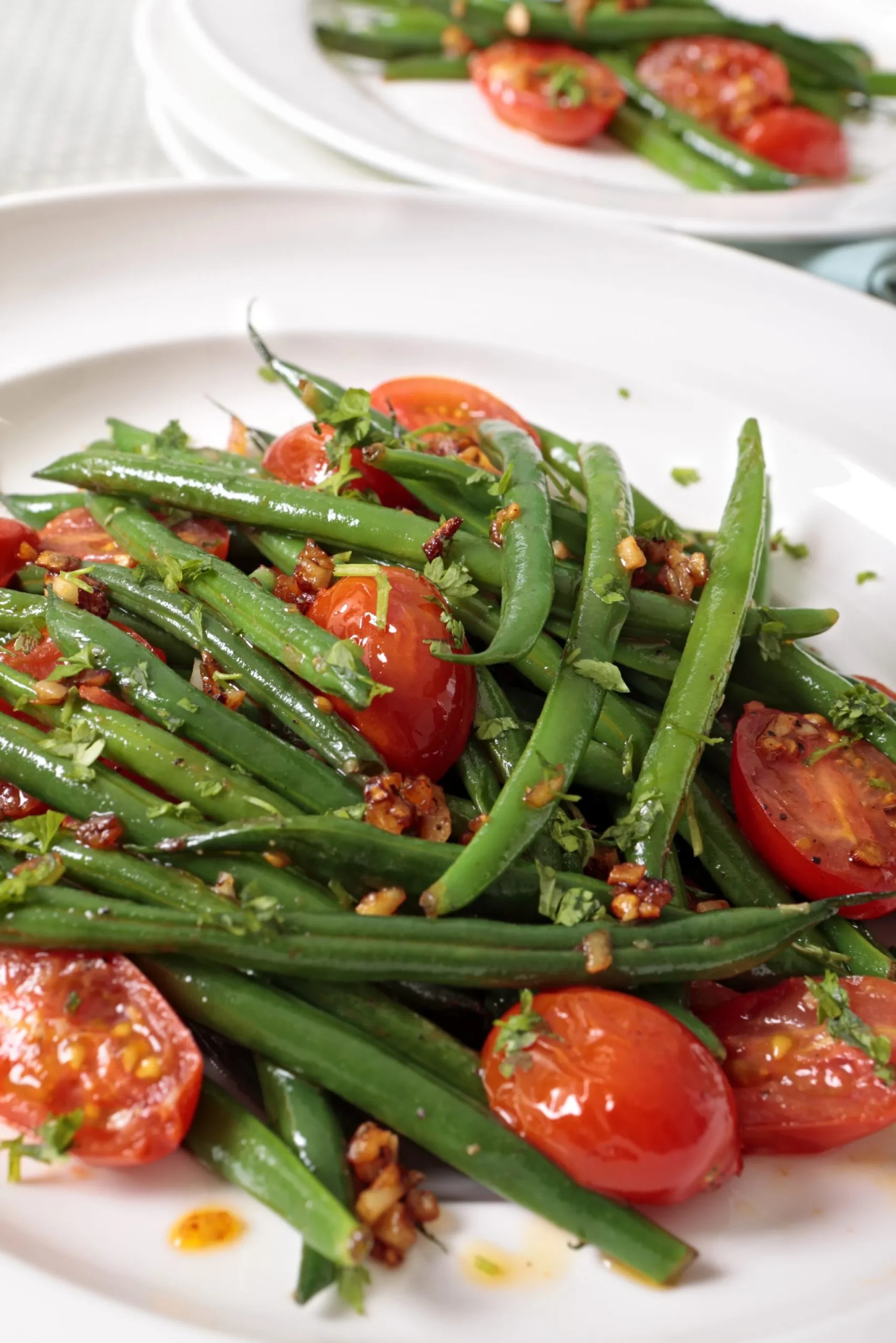 Roasted Green Beans with Tomatoes and Capers
