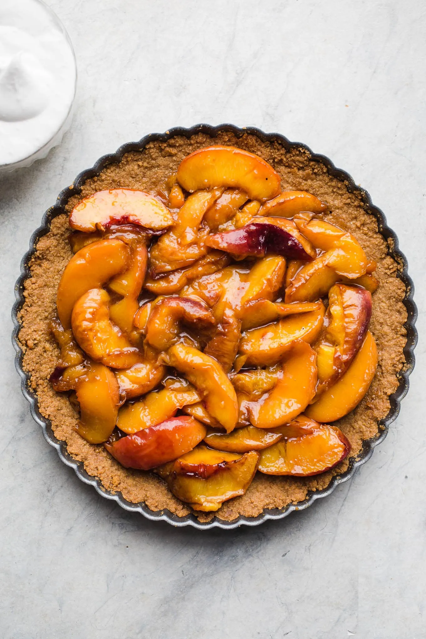Roasted Peach Tart Gluten Free Vegan