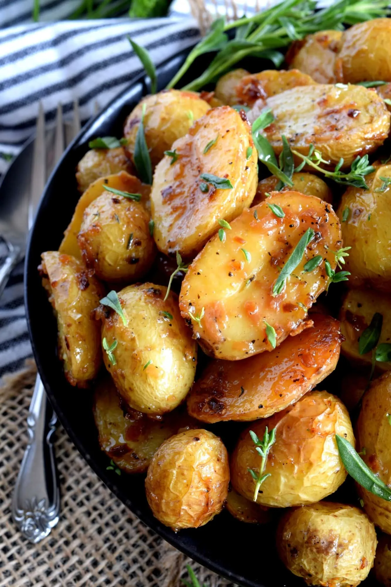 Roasted Potatoes with Herbs and Crunchy Onions