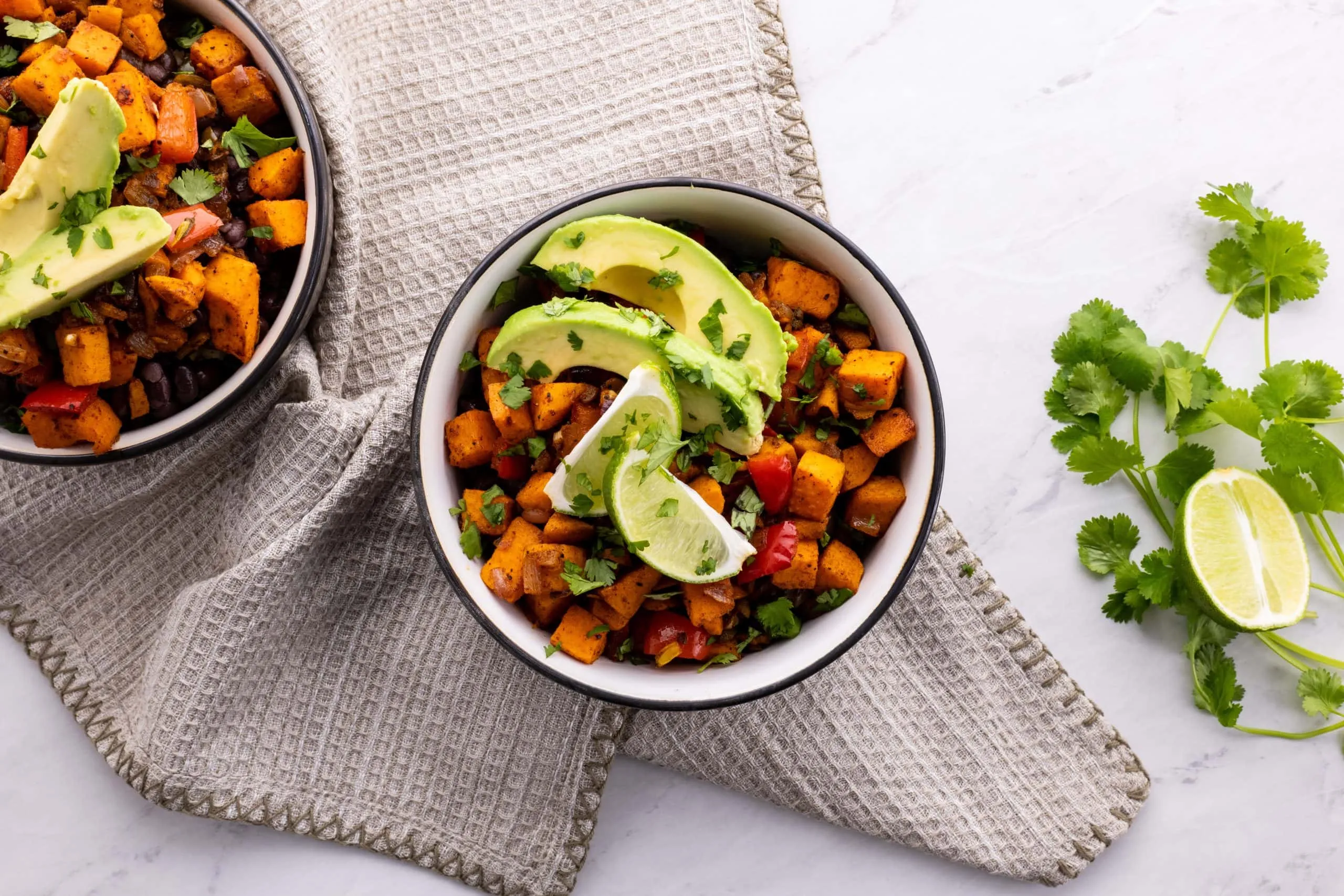Roasted Veggie Black Bean Bowls