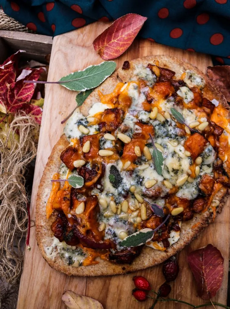 Sage Chorizo Sweet Potato Naan Pizza