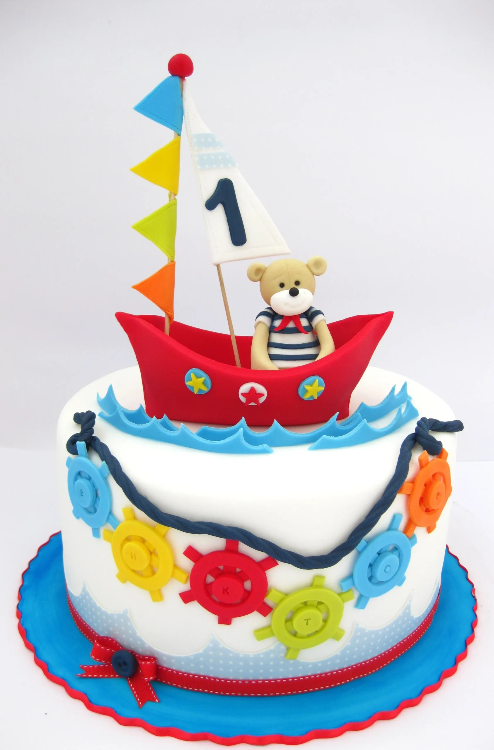 Sailboat and Teddy Bears Cake