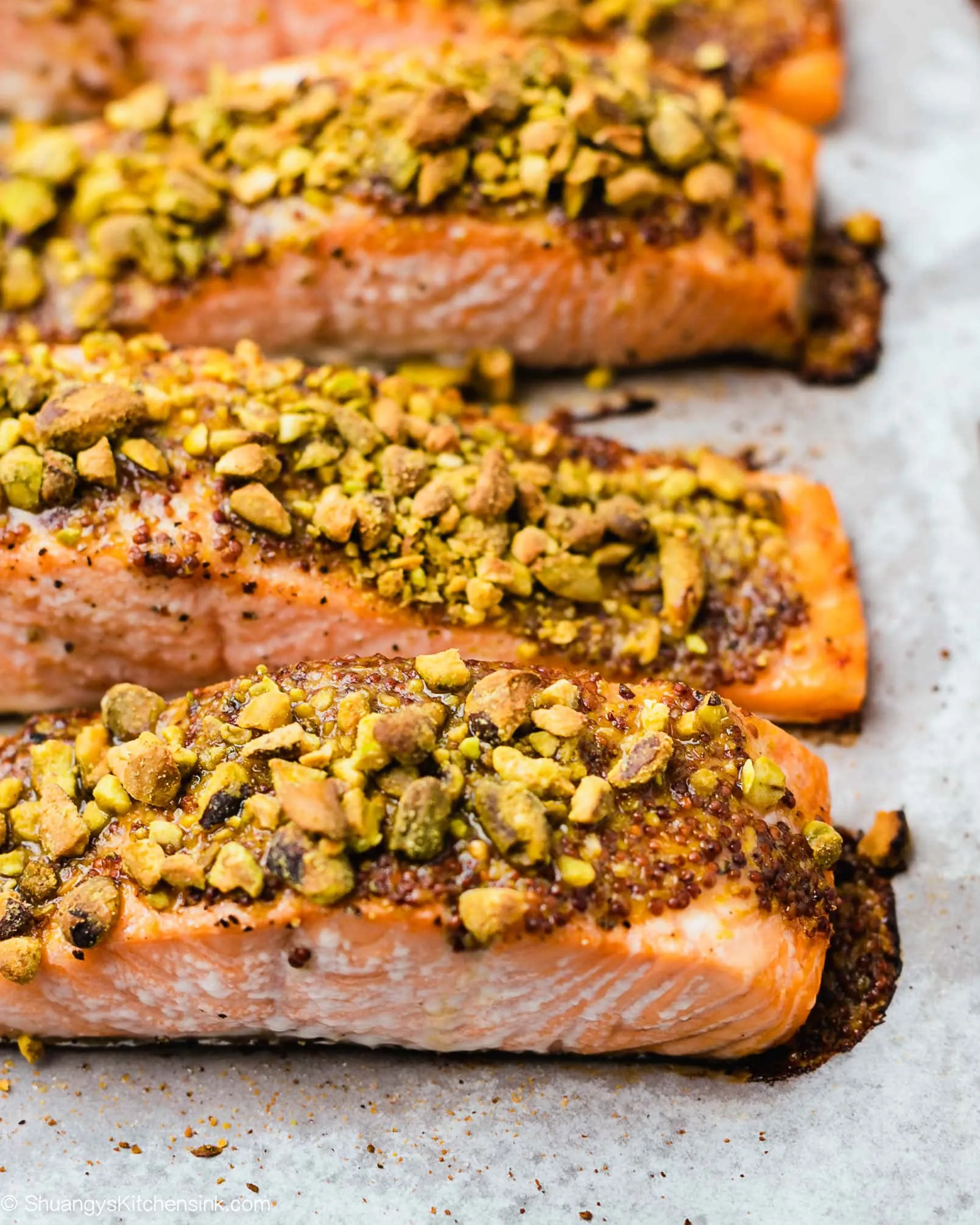 Salmon Baked with Orange Pistachio Crust