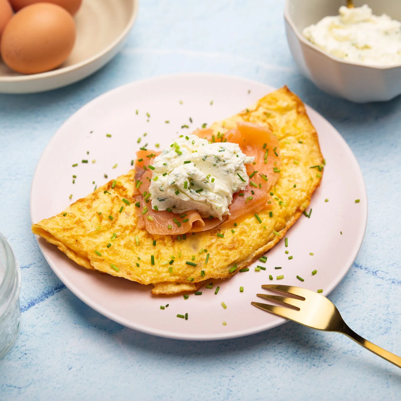 Salmon and Chive Omelet