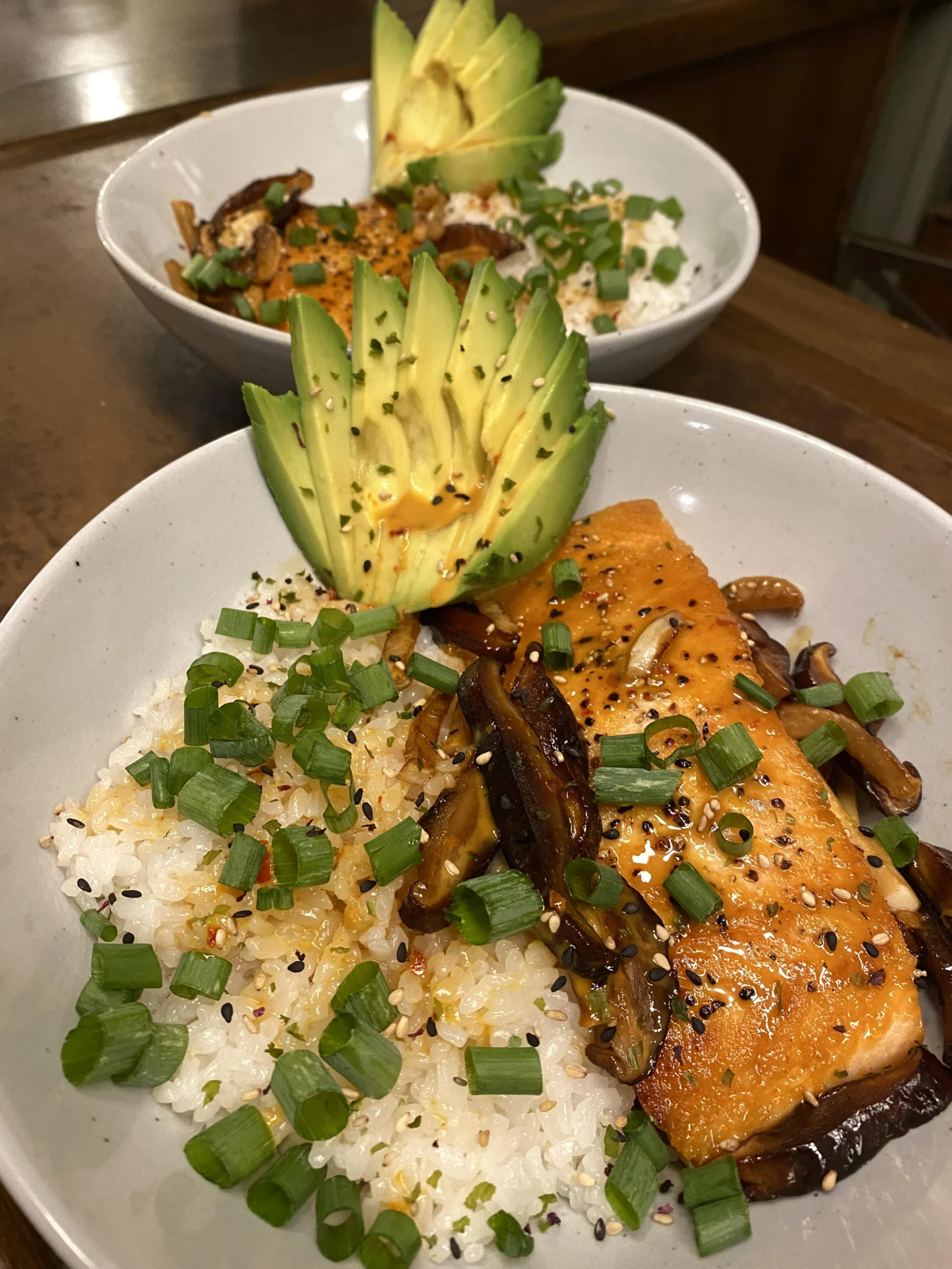 Salmon and Shiitake Rice Bowl