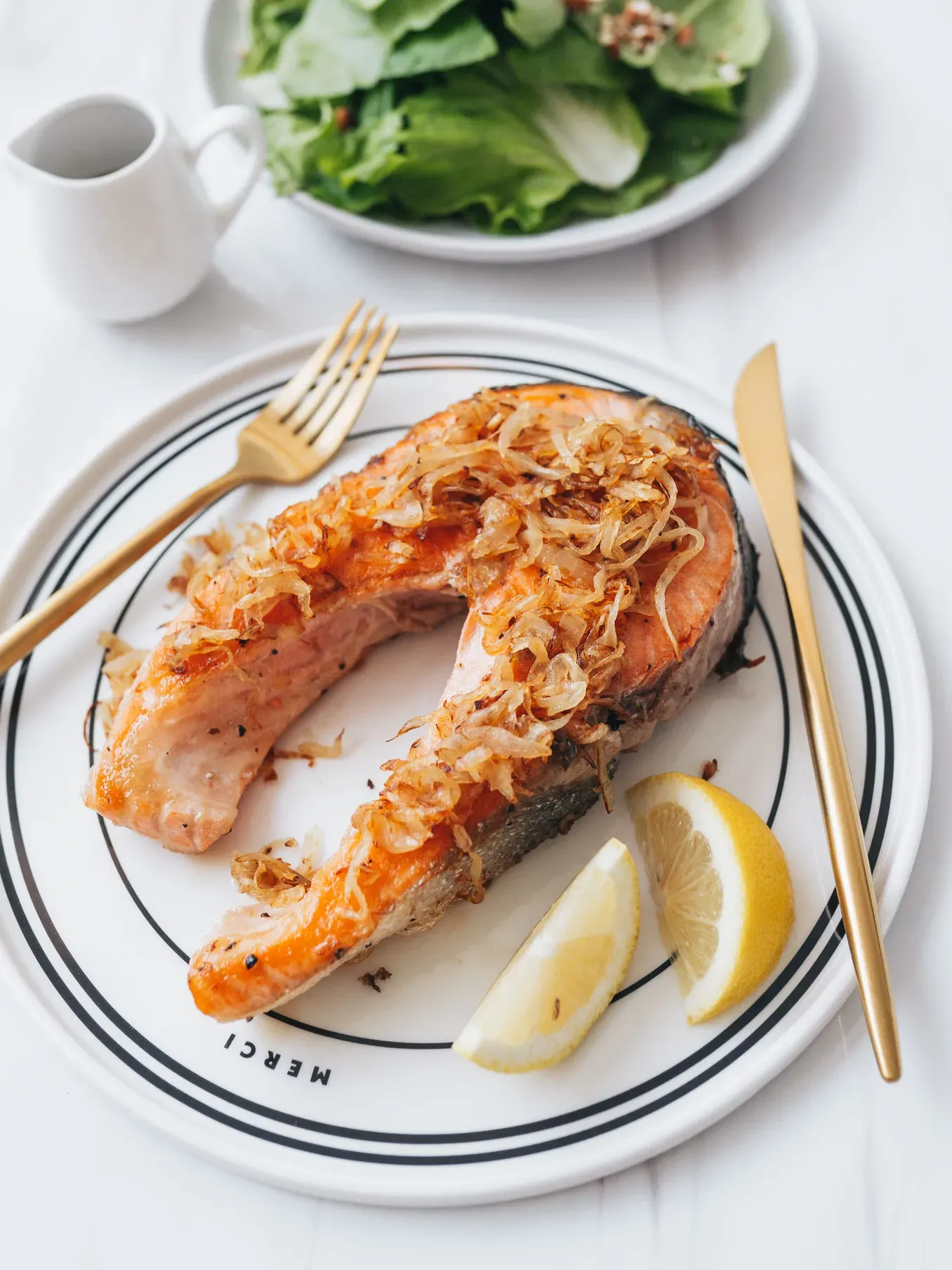 Salmon with Caramelized Onions and Carrots