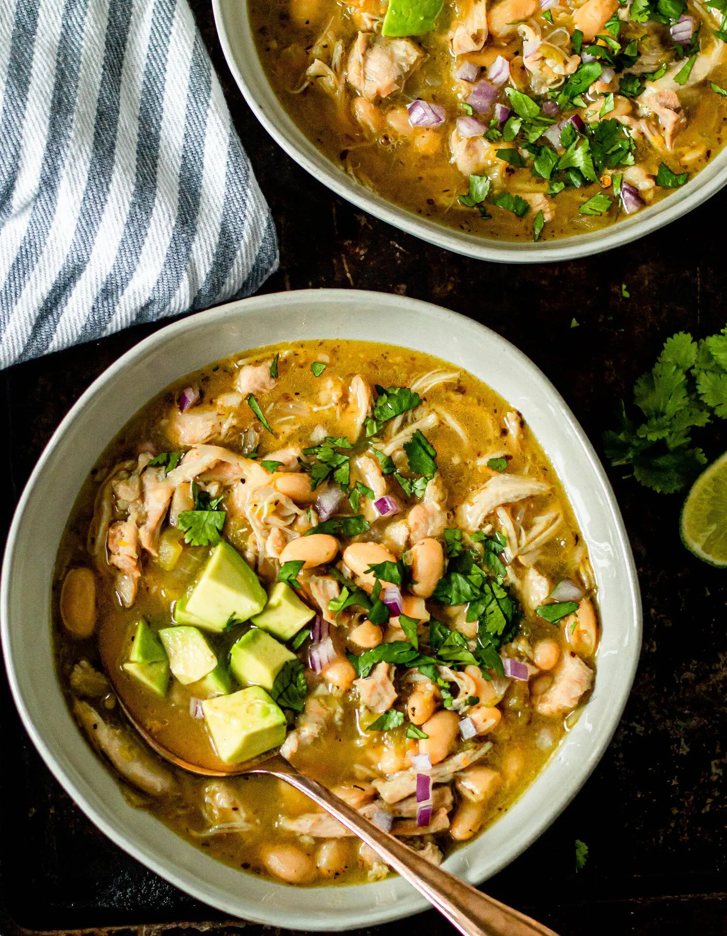 Salsa Verde Chicken Soup with Squash