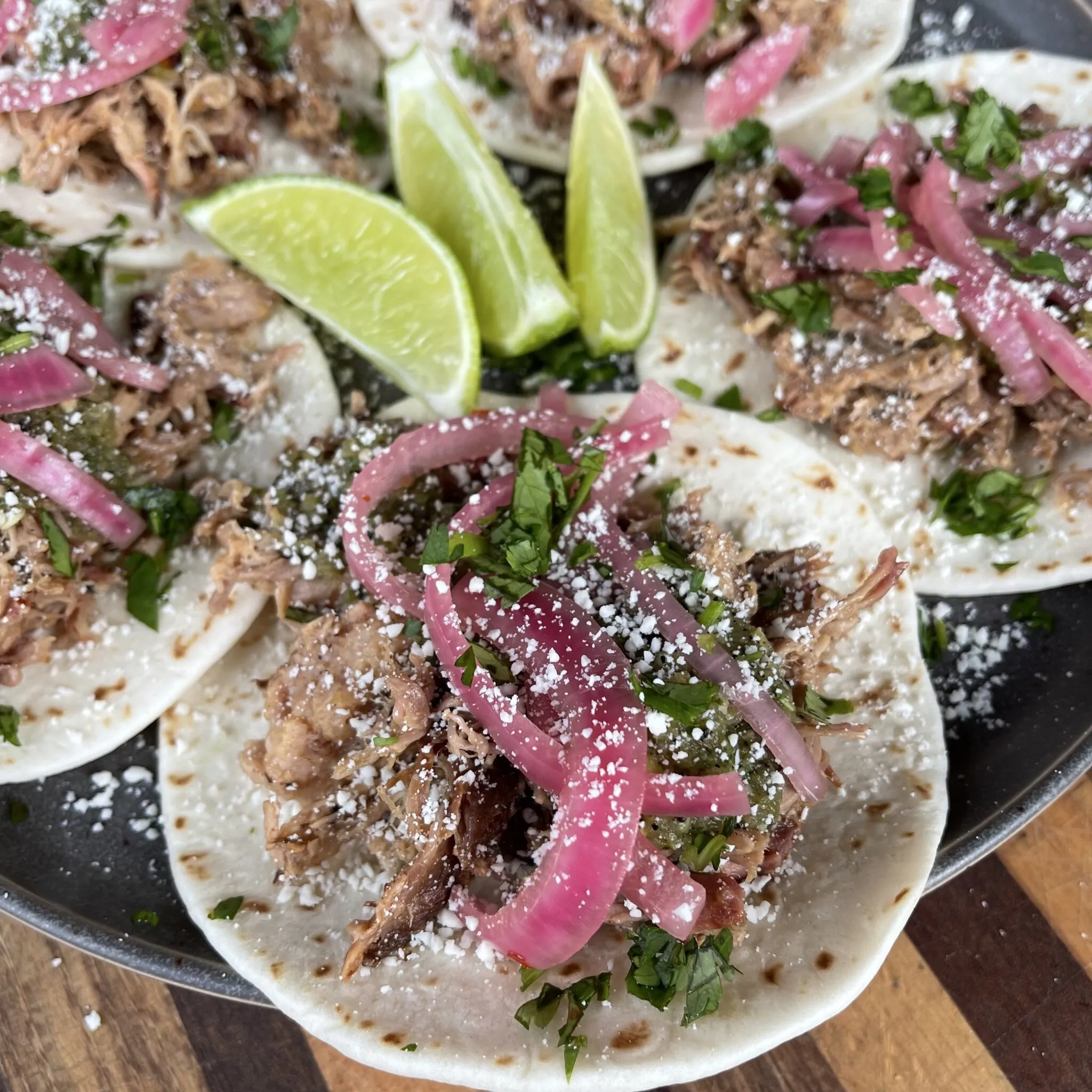 Salsa Verde Pulled Pork Street Tacos