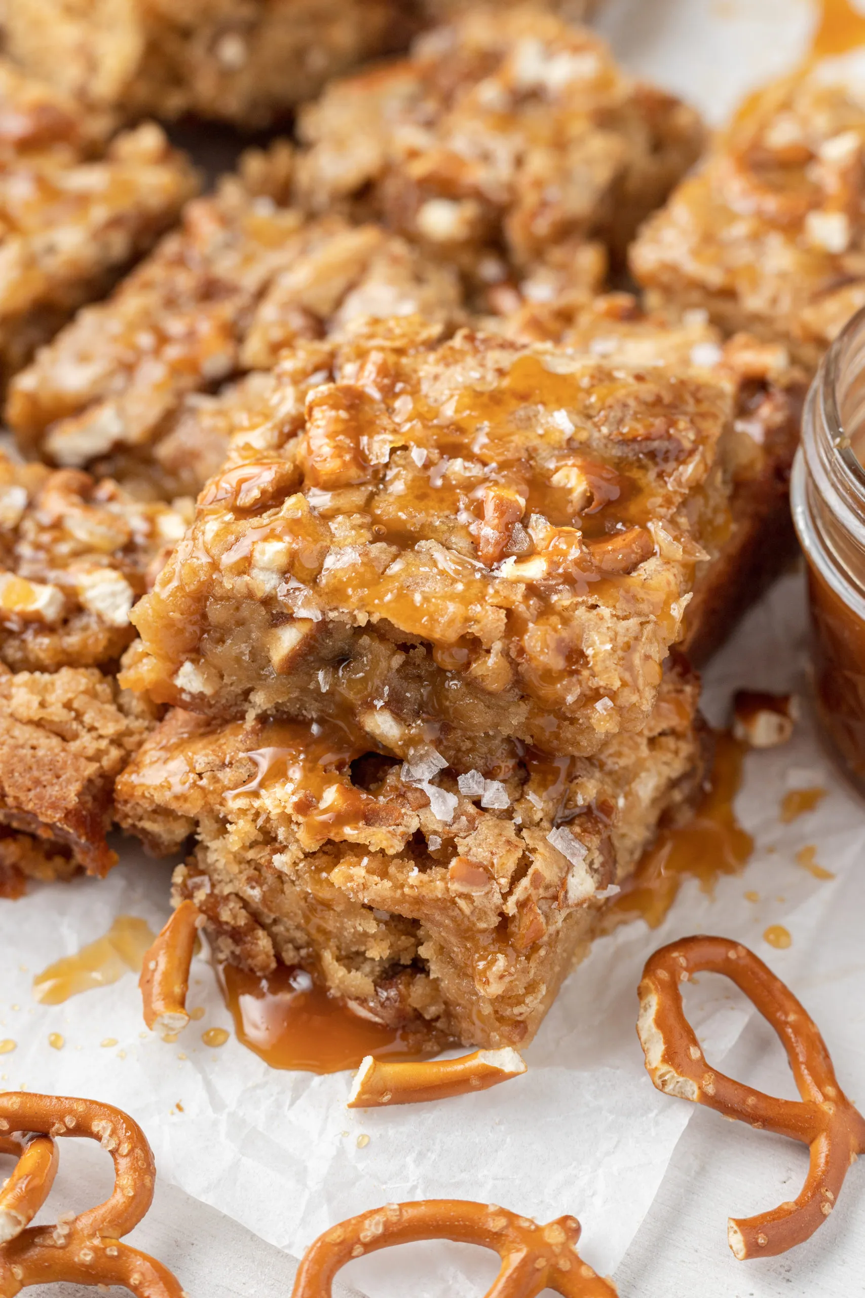 Salted Pretzel Marshmallow Blondies