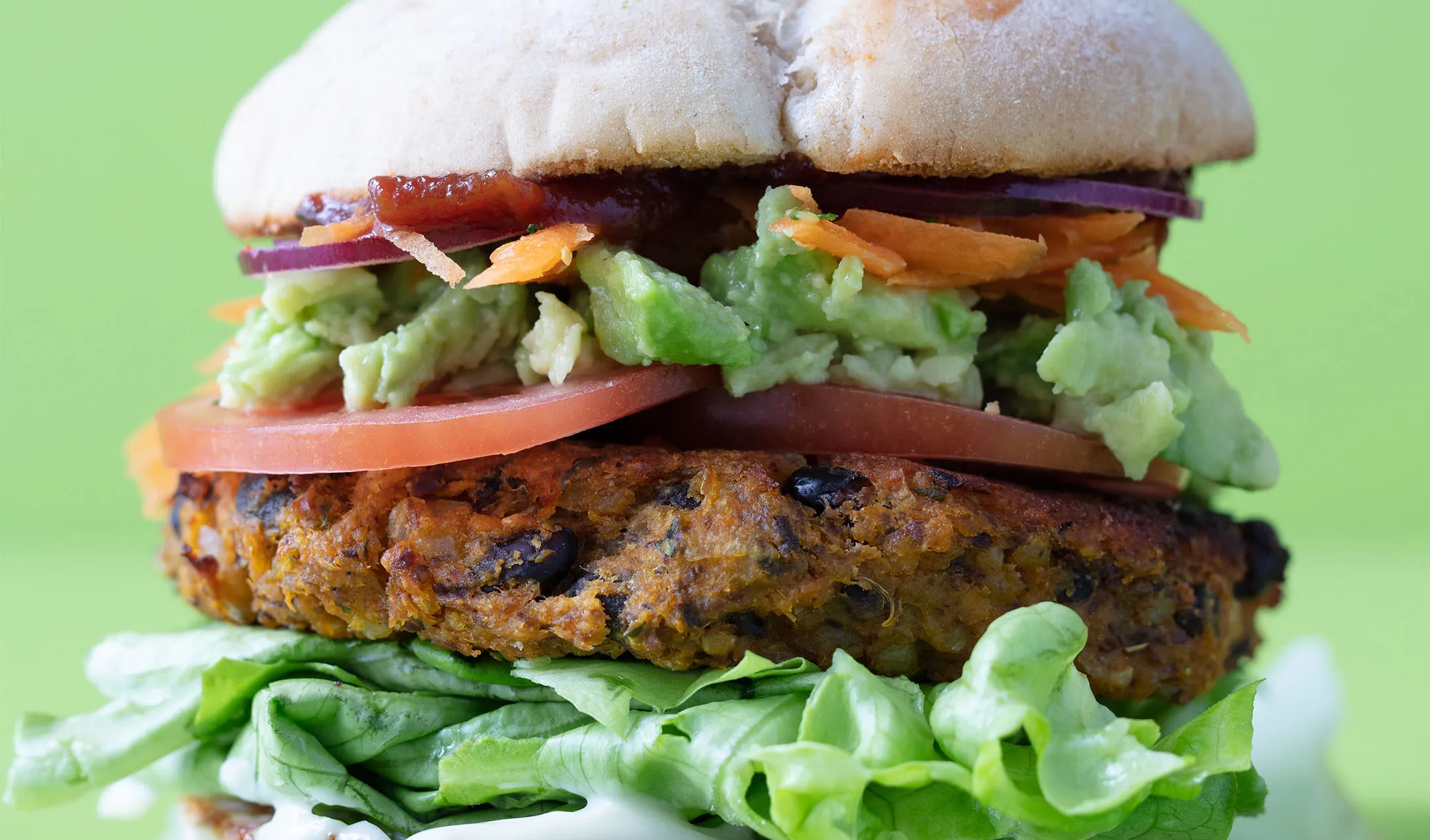 Santa Fe Veggie Burger with Sweet Potato Fries and Caramelized Onions