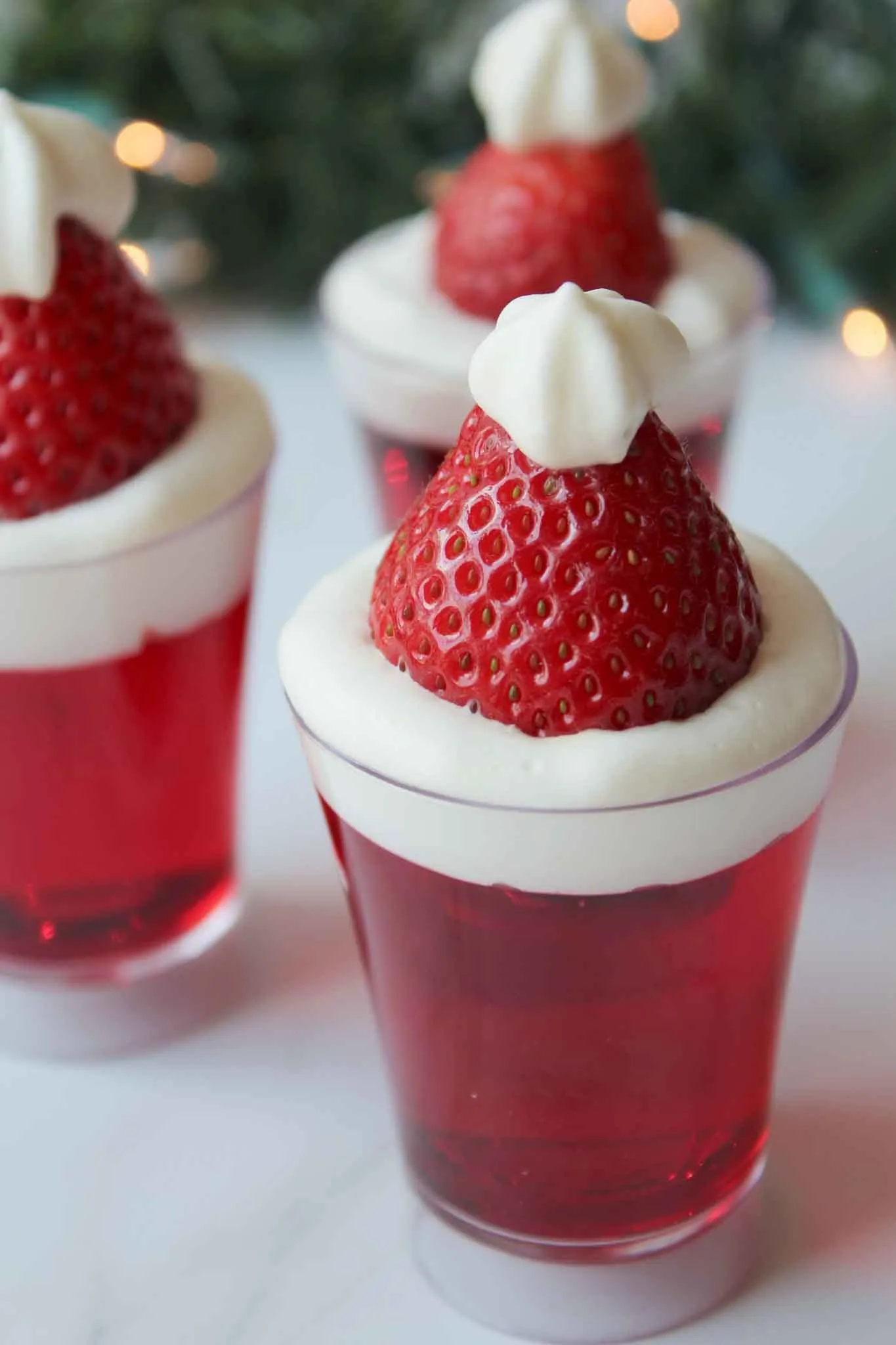 Santa Hat Holiday Jello Shots