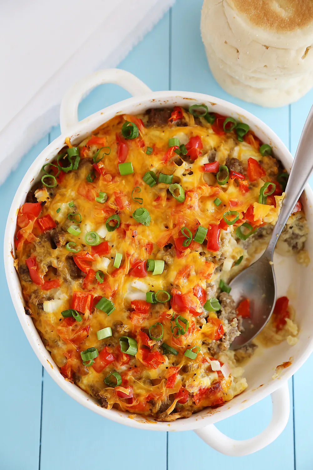 Sausage and Cheese English Muffin Casserole