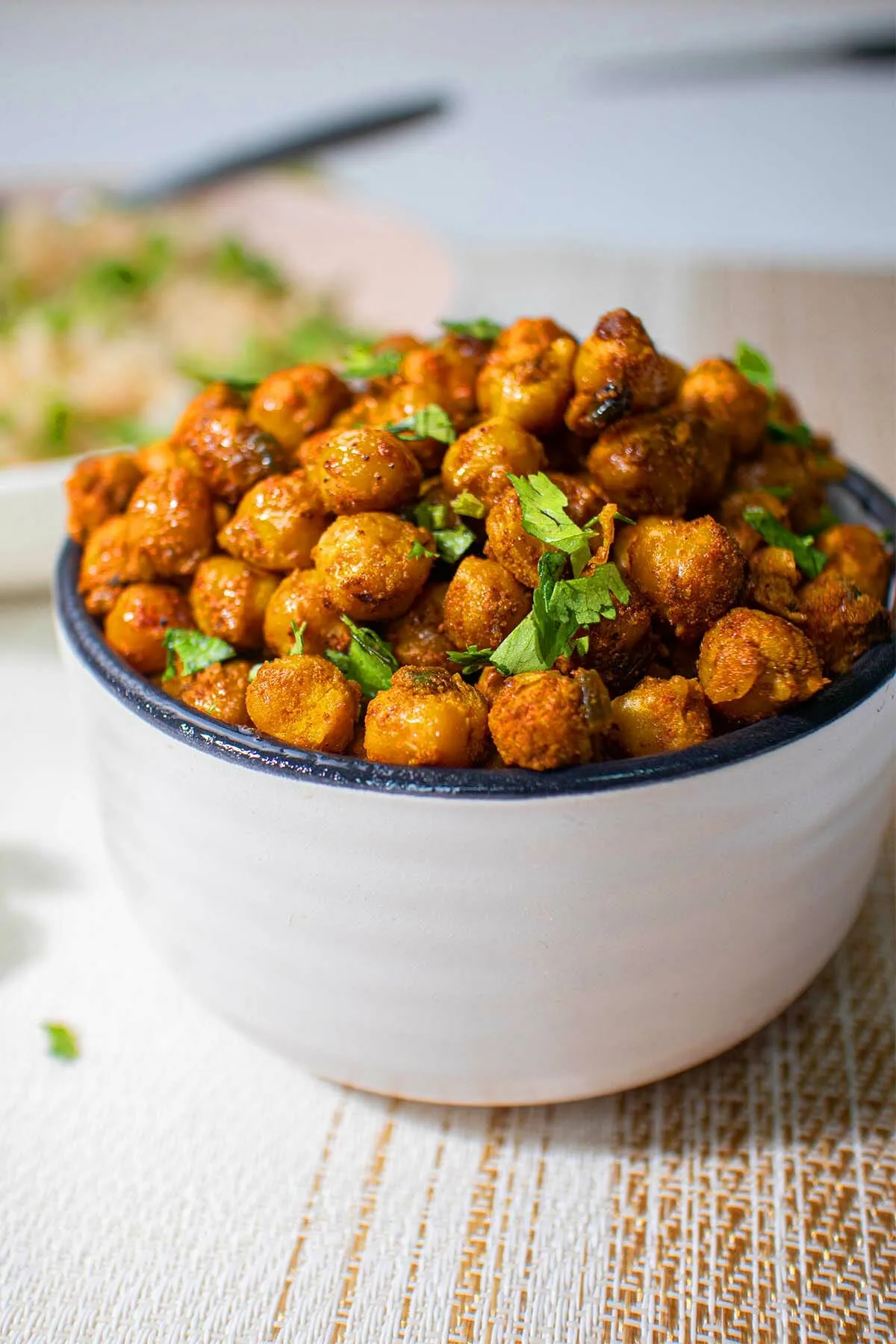 Sauteed Chick Peas with Cinnamon and Fresh Coriander