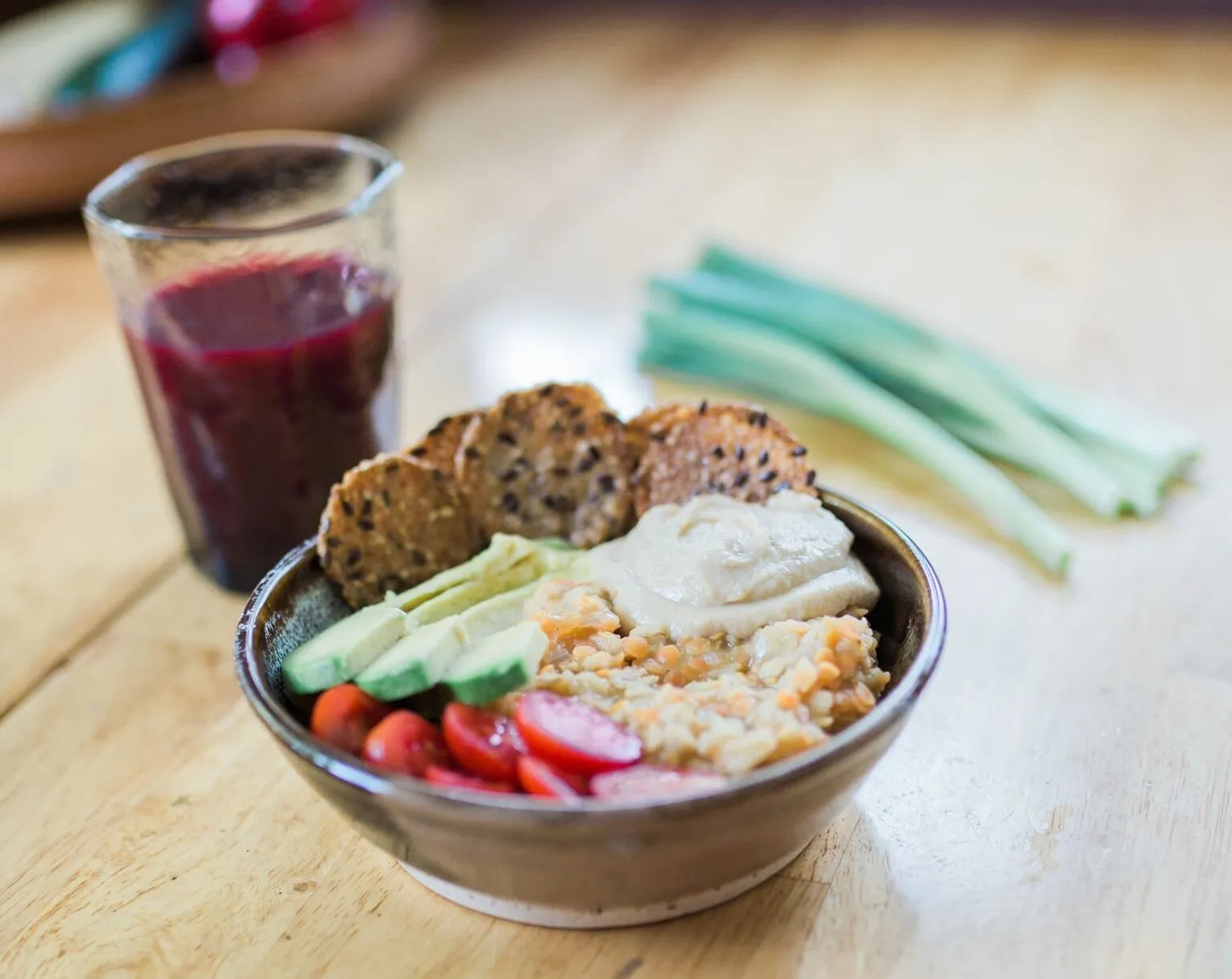 Savory Oatmeal Lentil Bowl