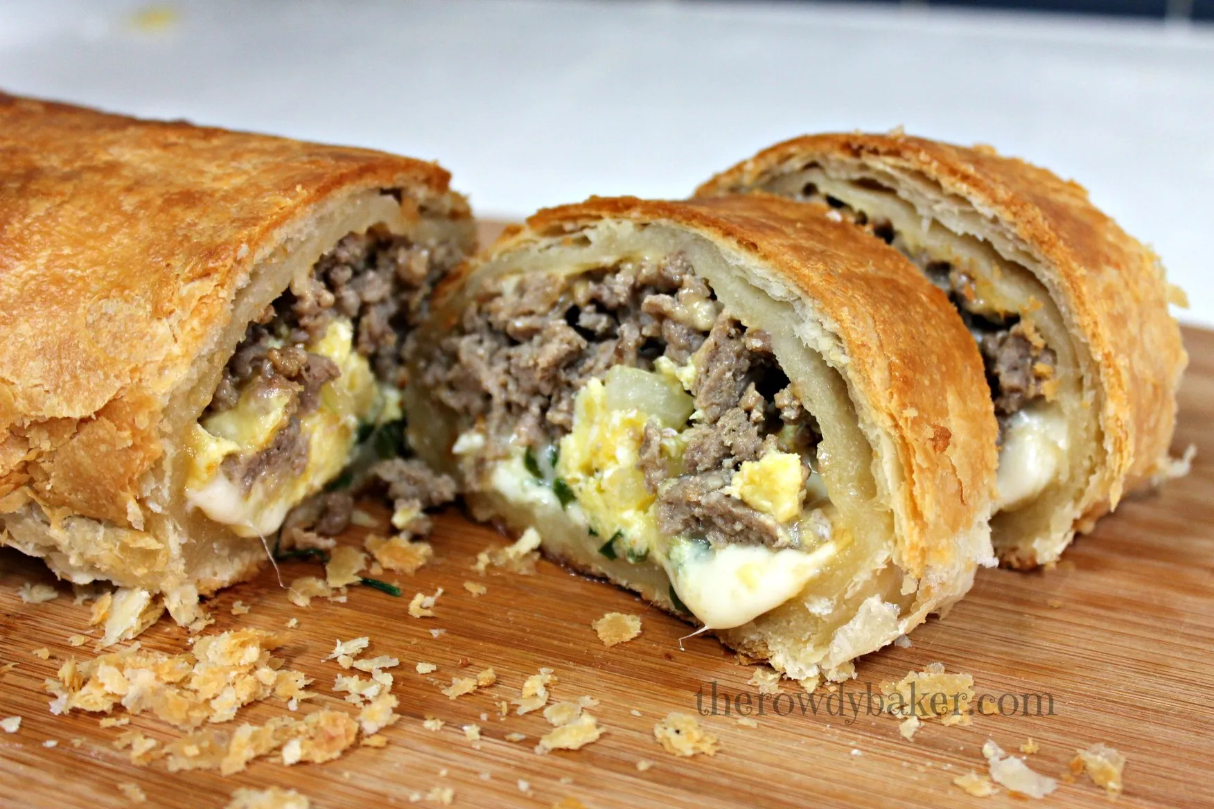 Savory Strudel with Eggs, Greens, and Sausage
