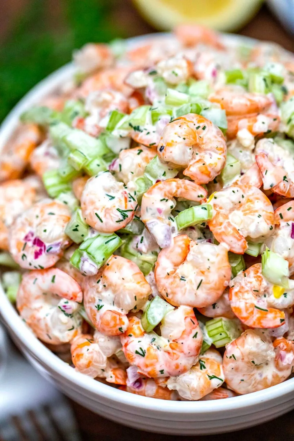 Seafood Salad with Garlic Honey Mustard Dressing