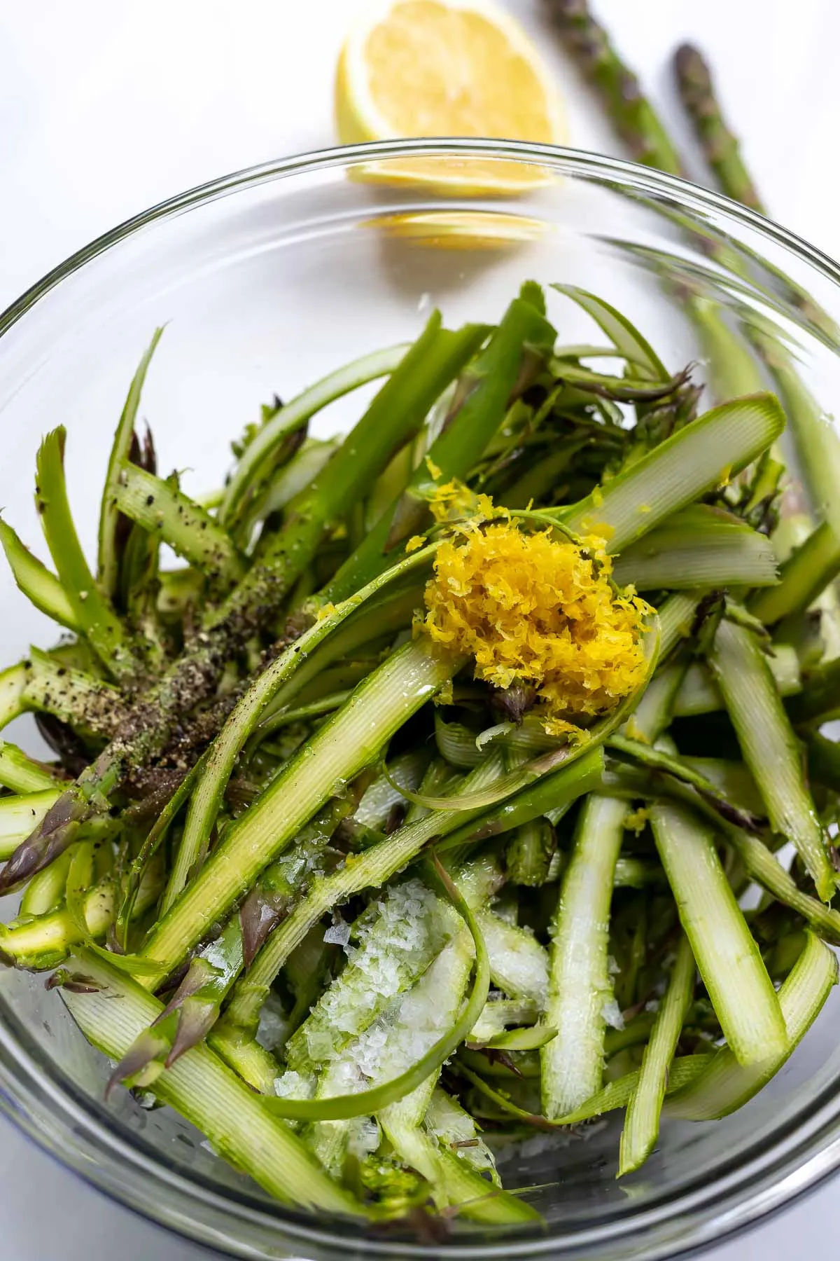 Shaved Asparagus Sweet Corn Salad with Fresh Lemon Dressing