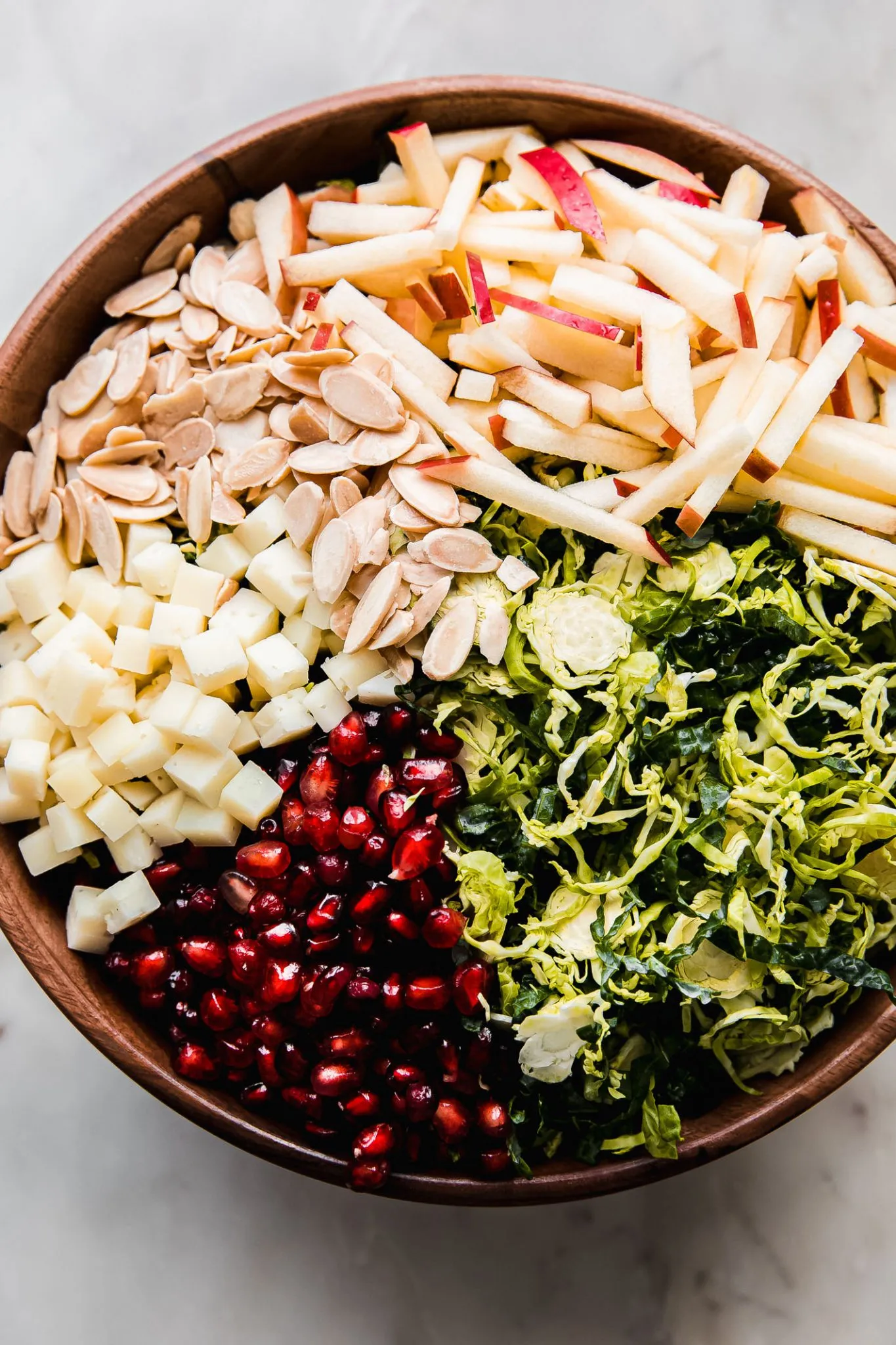 Shaved Brussels Sprouts Salad with Apples Honey Mustard Vinaigrette