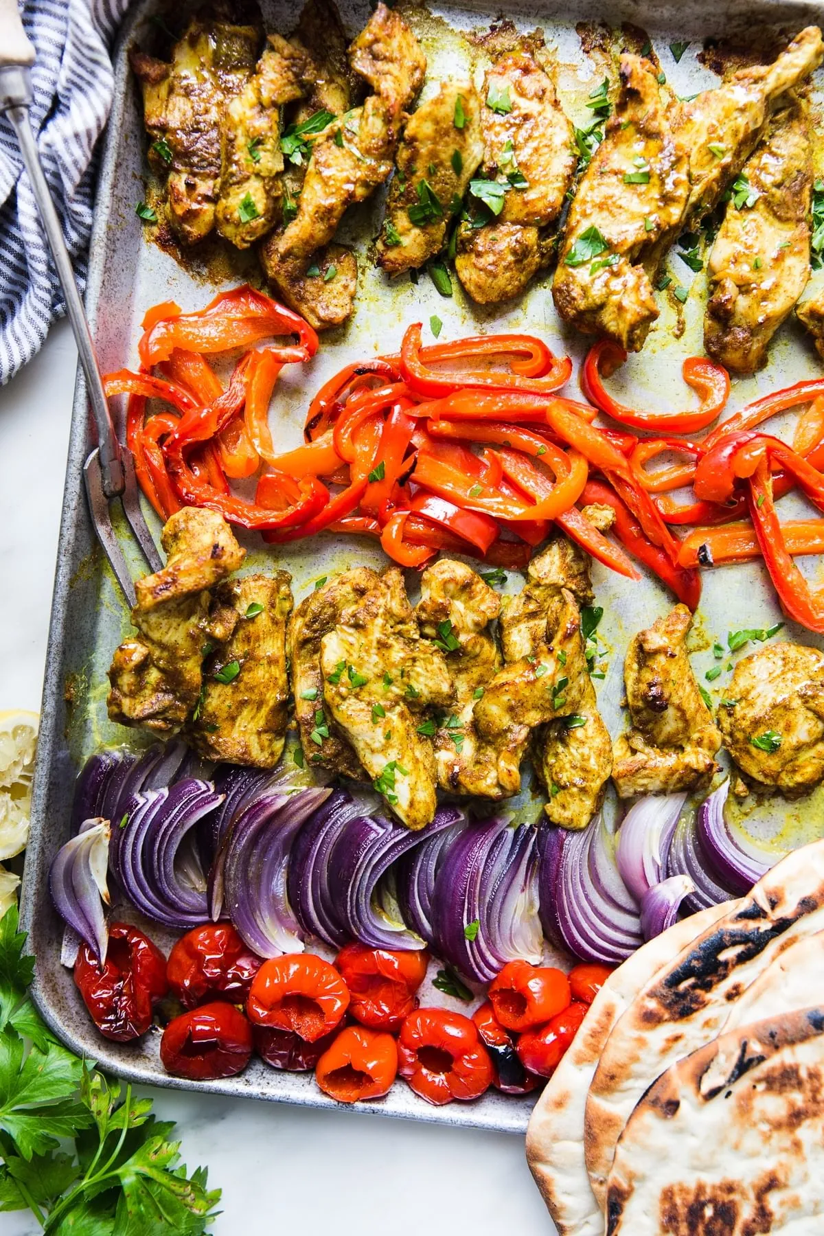 Sheet Pan Chicken Shawarma with Vegetables