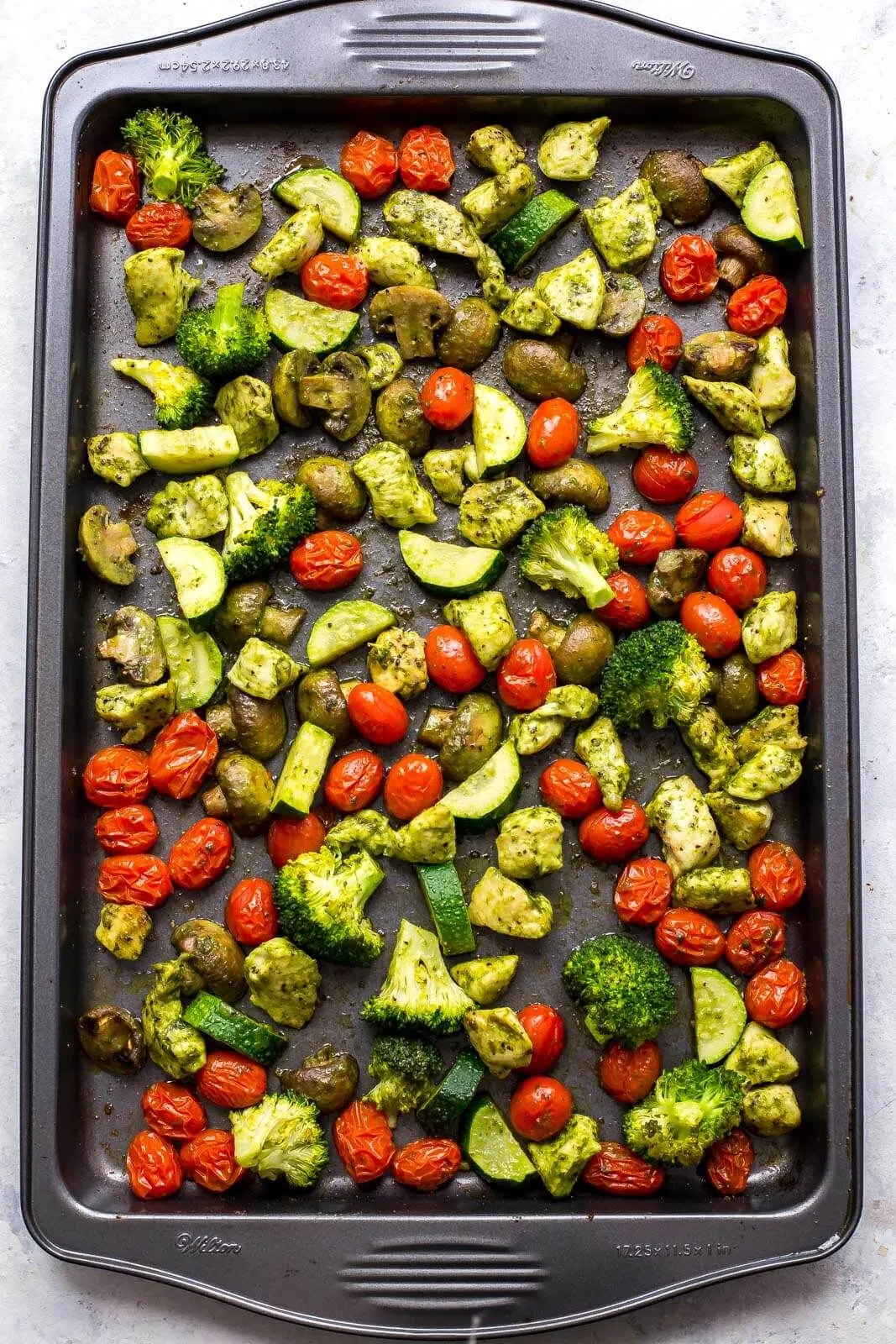 Sheet Pan Pesto Chicken Meal Prep Bowls