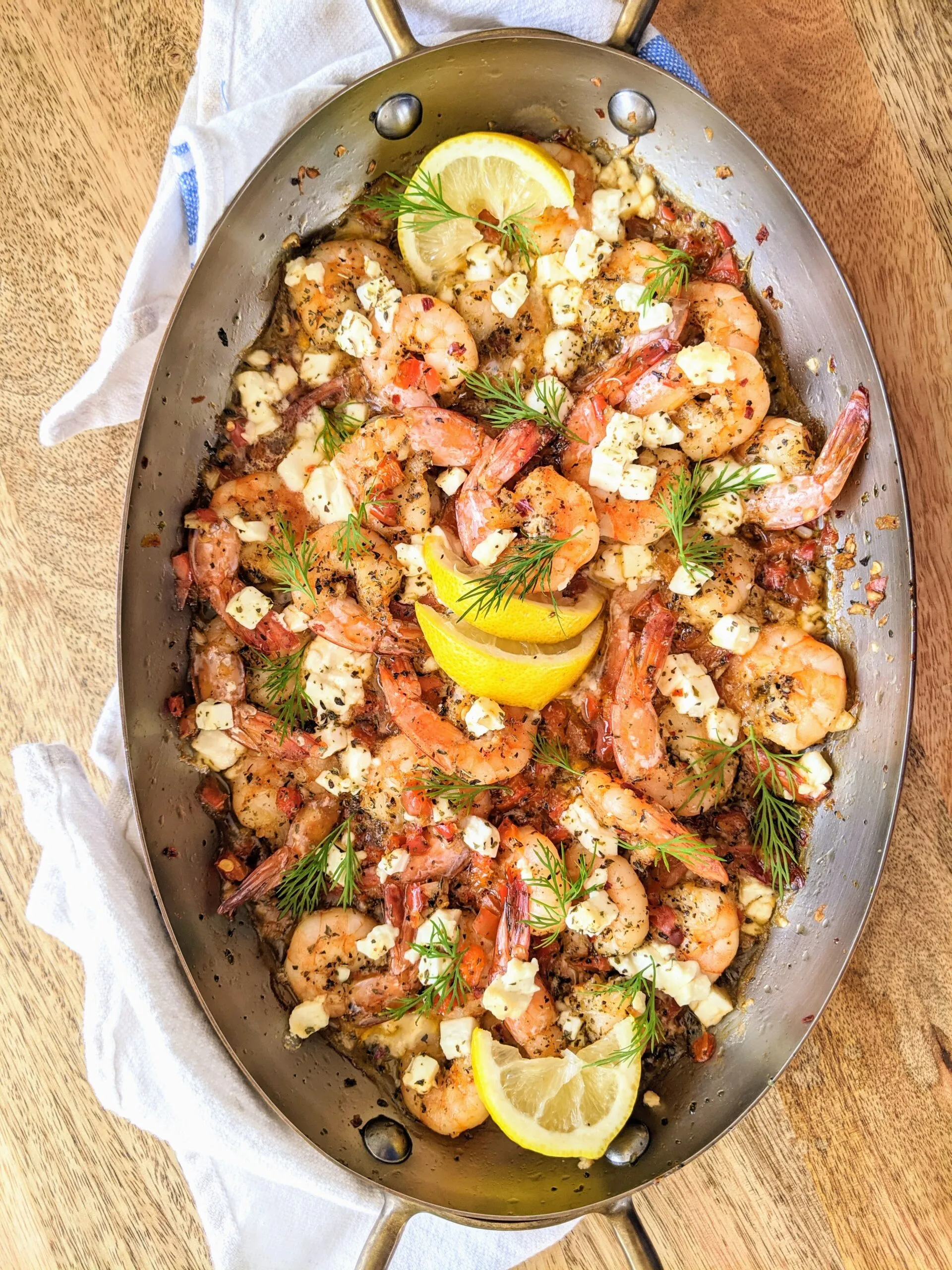 Shrimp Baked with Feta, Ouzo, and Cognac