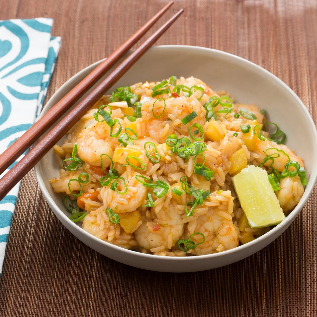 Shrimp Fried Rice with Pineapple and Toasted Coconut