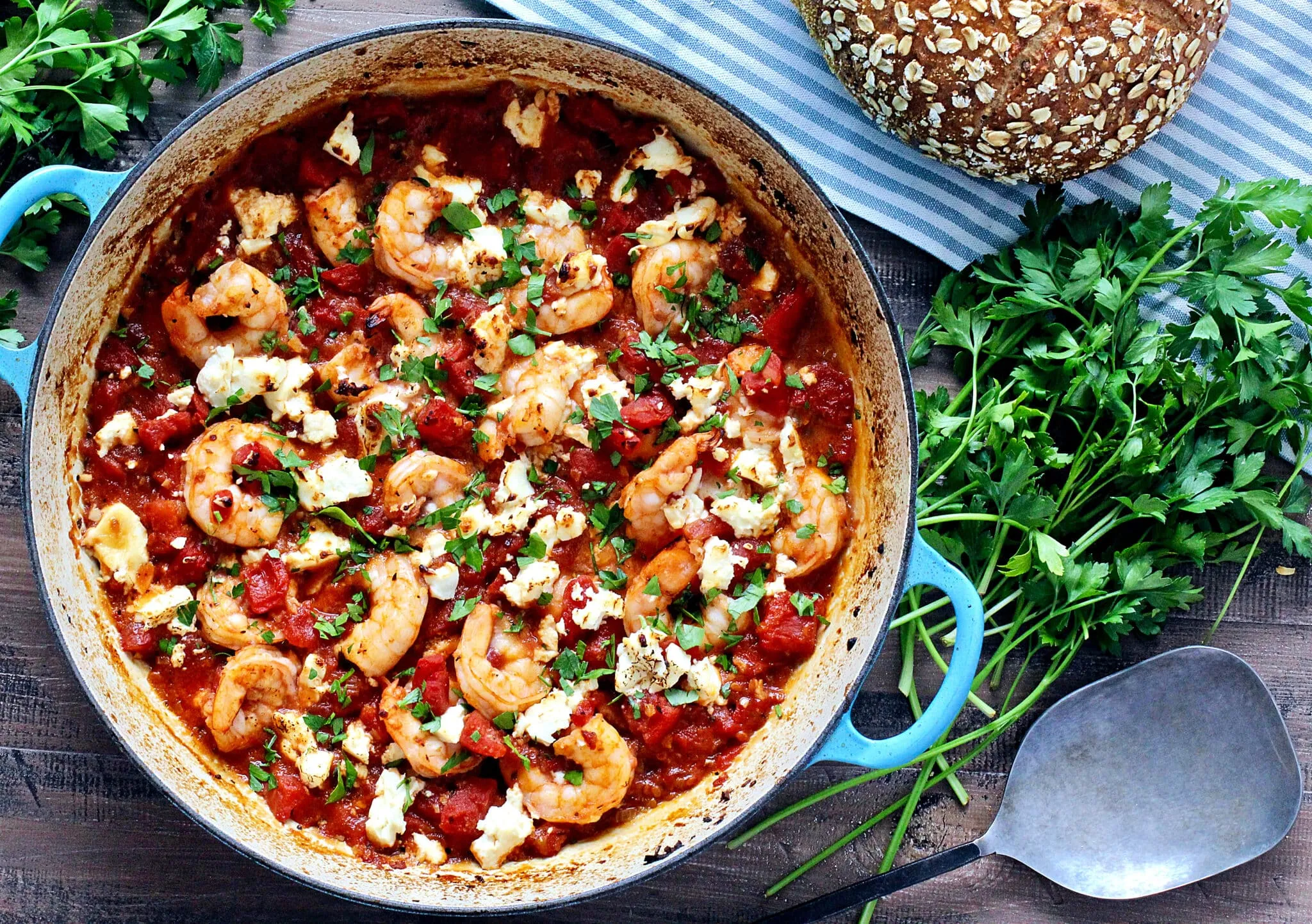 Shrimp and Feta Skillet Dinner