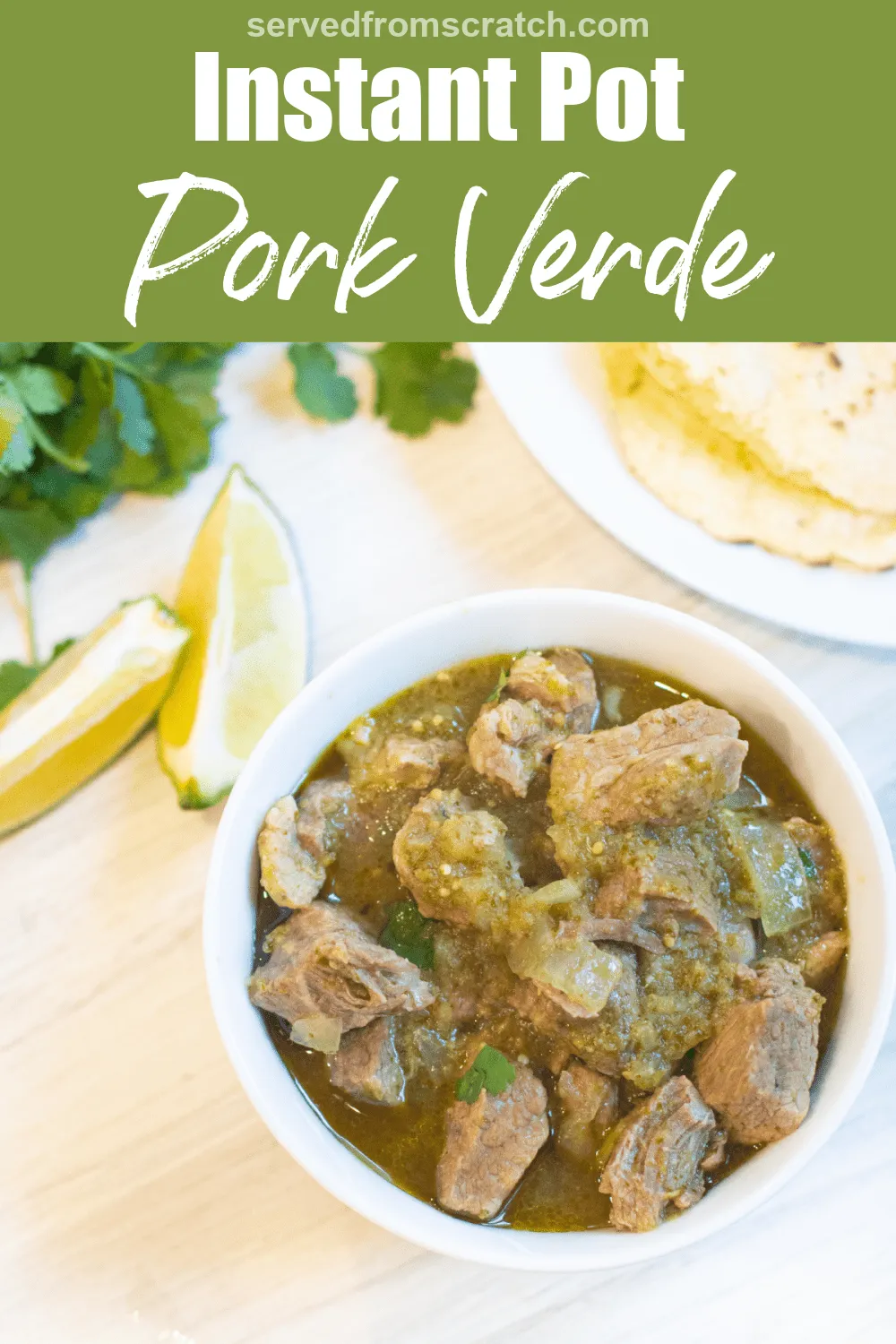 Simple Instant Pot Pork Verde Tacos