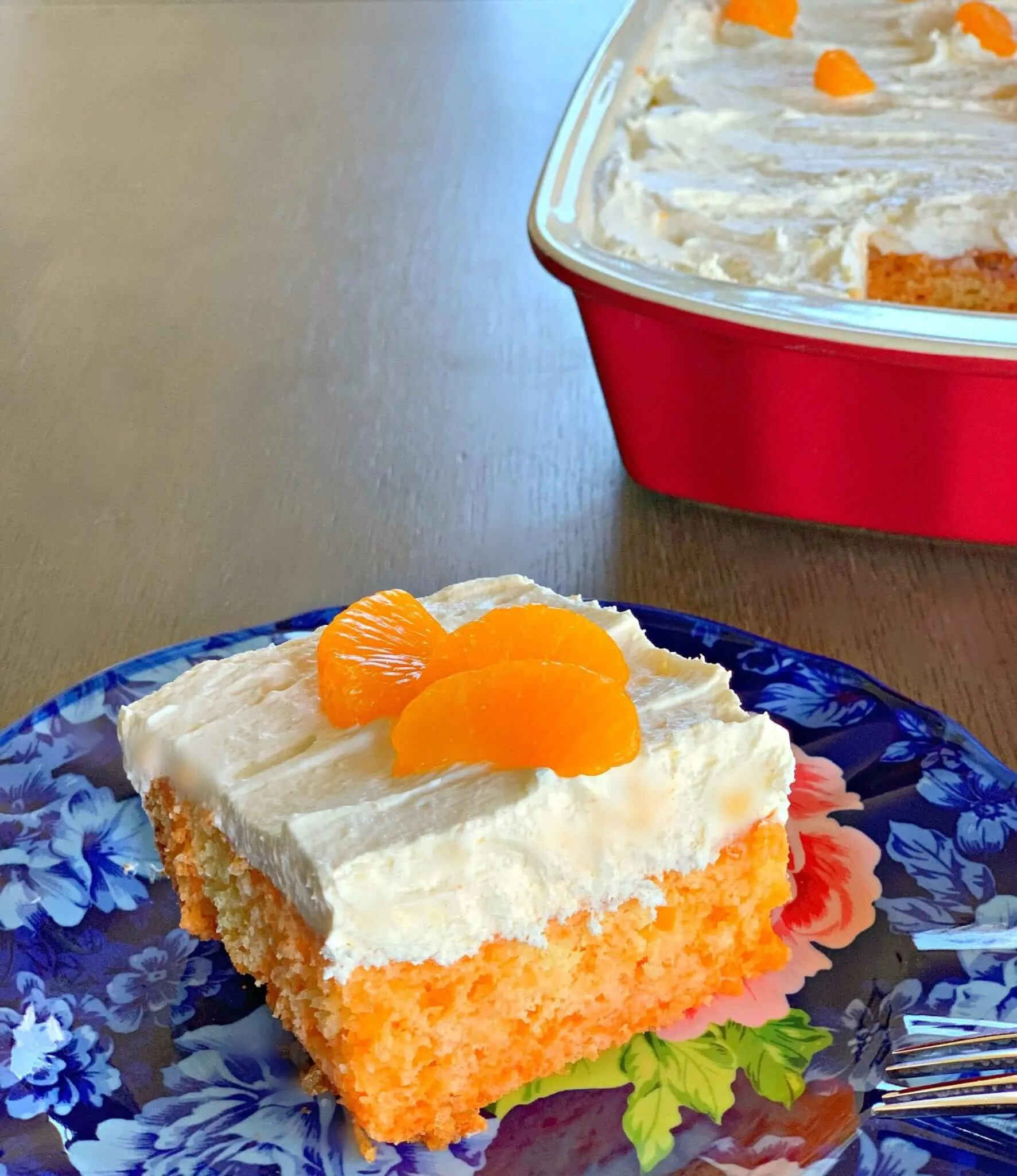 Skinny Orange Creamsicle Poke Cake