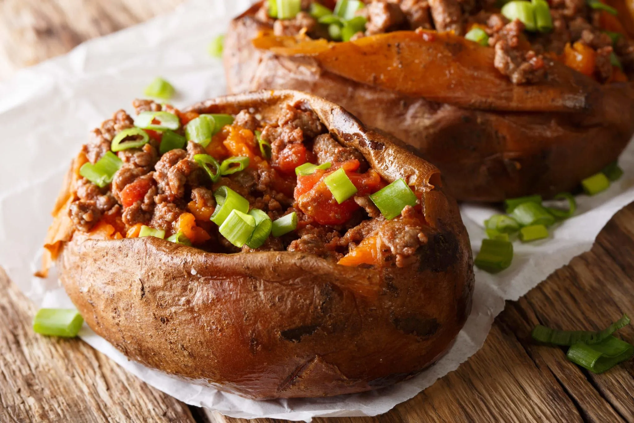 Sloppy Joes Stuffed Baked Sweet Potatoes