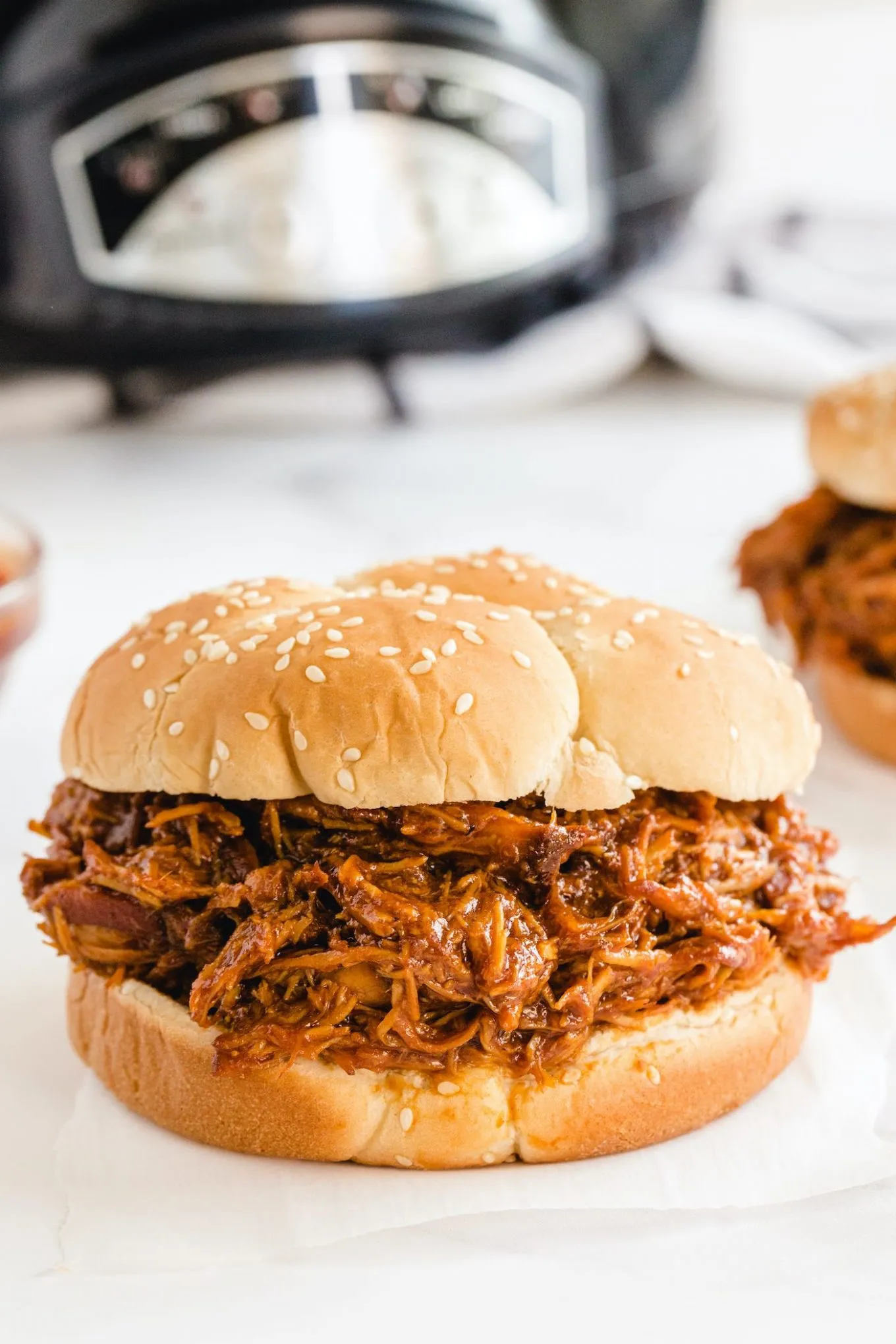 Slow Cooker Barbecue Chicken Sandwiches