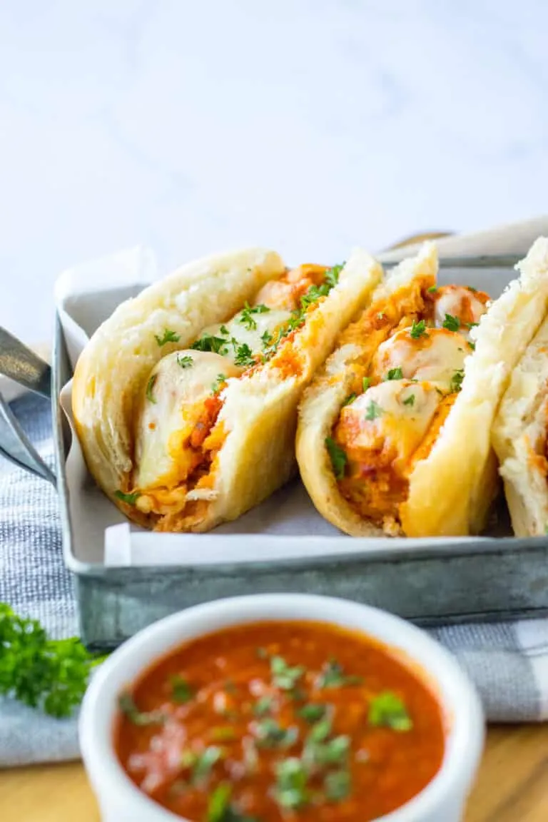 Slow Cooker Chicken Parmesan Meatball Subs