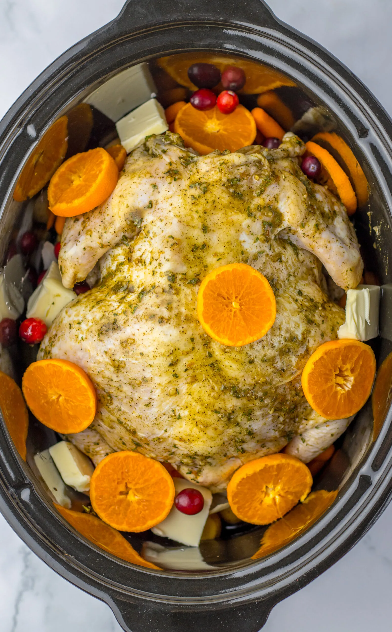Slow Cooker Christmas Chicken in Milk with Orange Cinnamon Savory