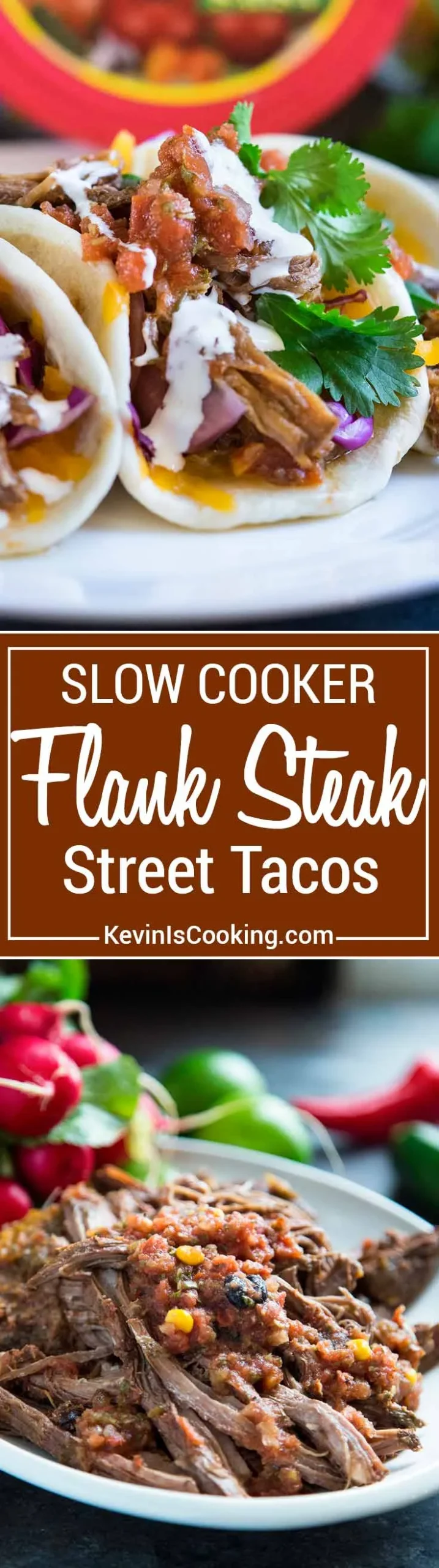 Slow Cooker Flank Steak Street Tacos
