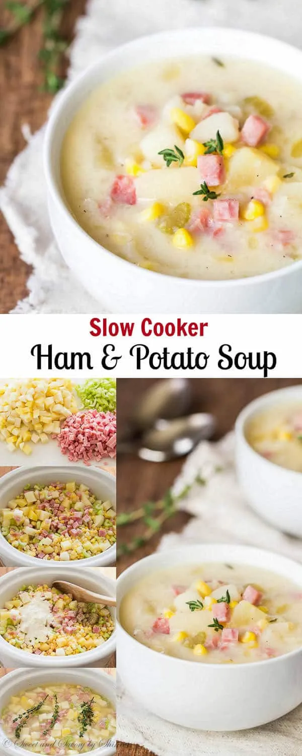 Slow Cooker Ham Corn and Potato Soup