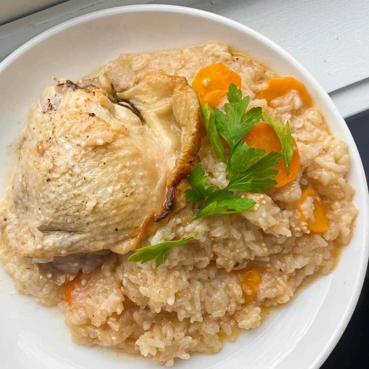 Slow Cooker Lemon Garlic Chicken Rice