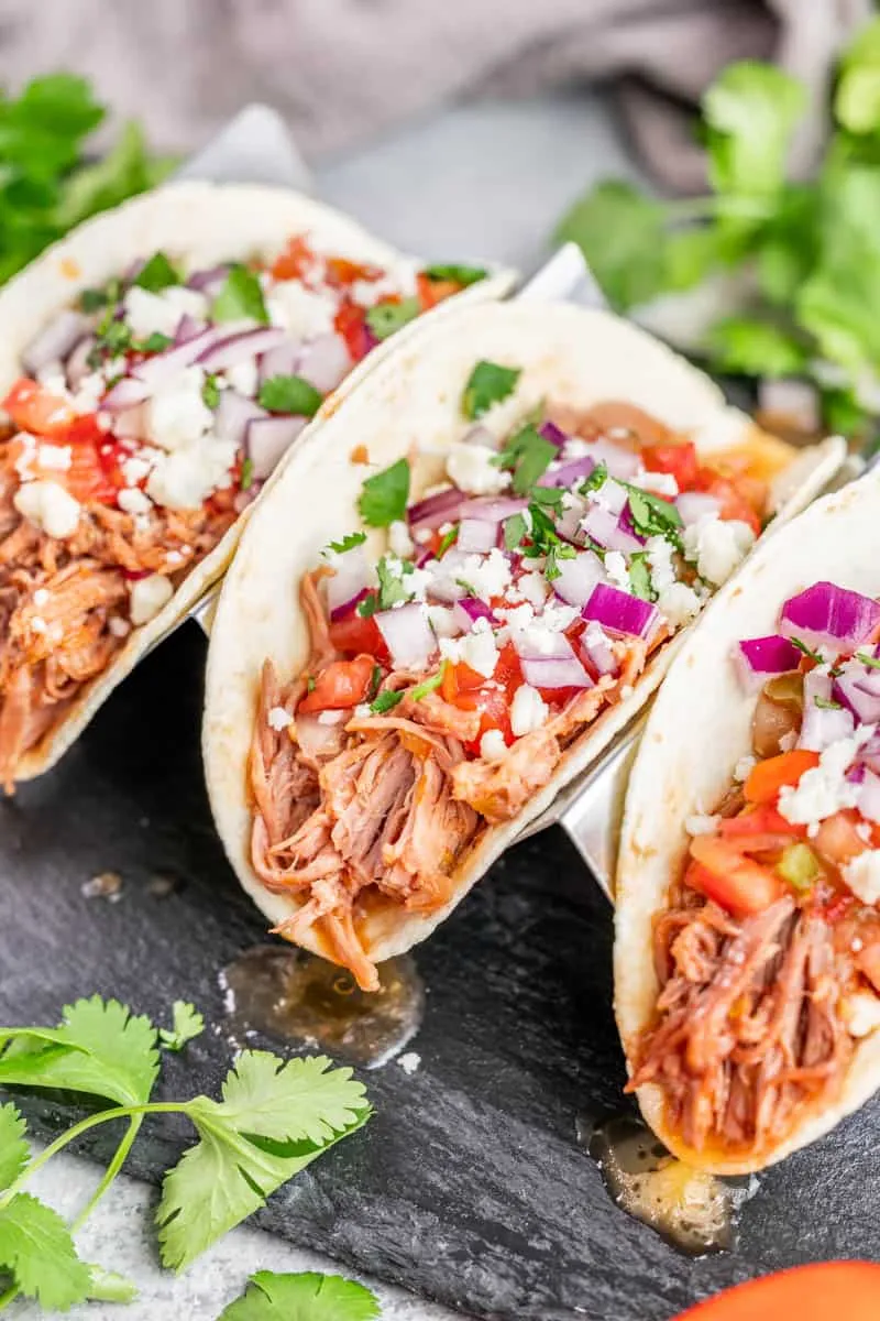 Slow Cooker Sweet Pork Tacos with Black Beans
