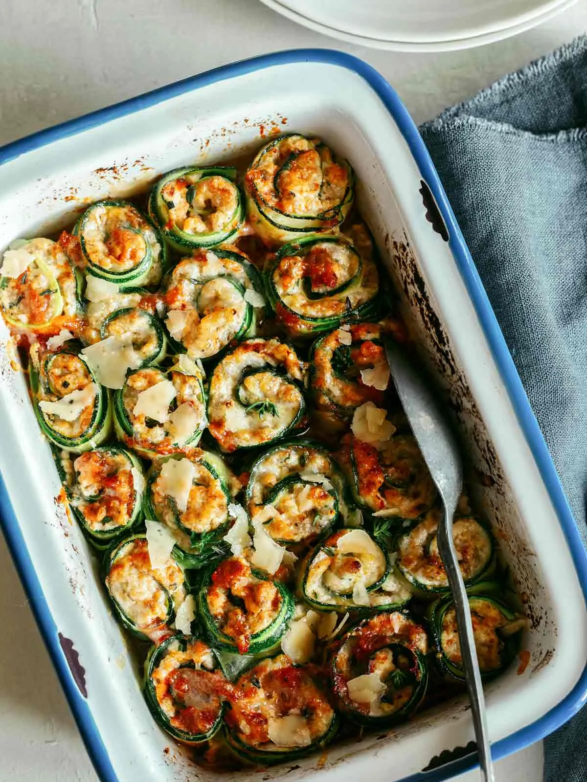 Slow Cooker Zucchini Lasagna Roll Ups
