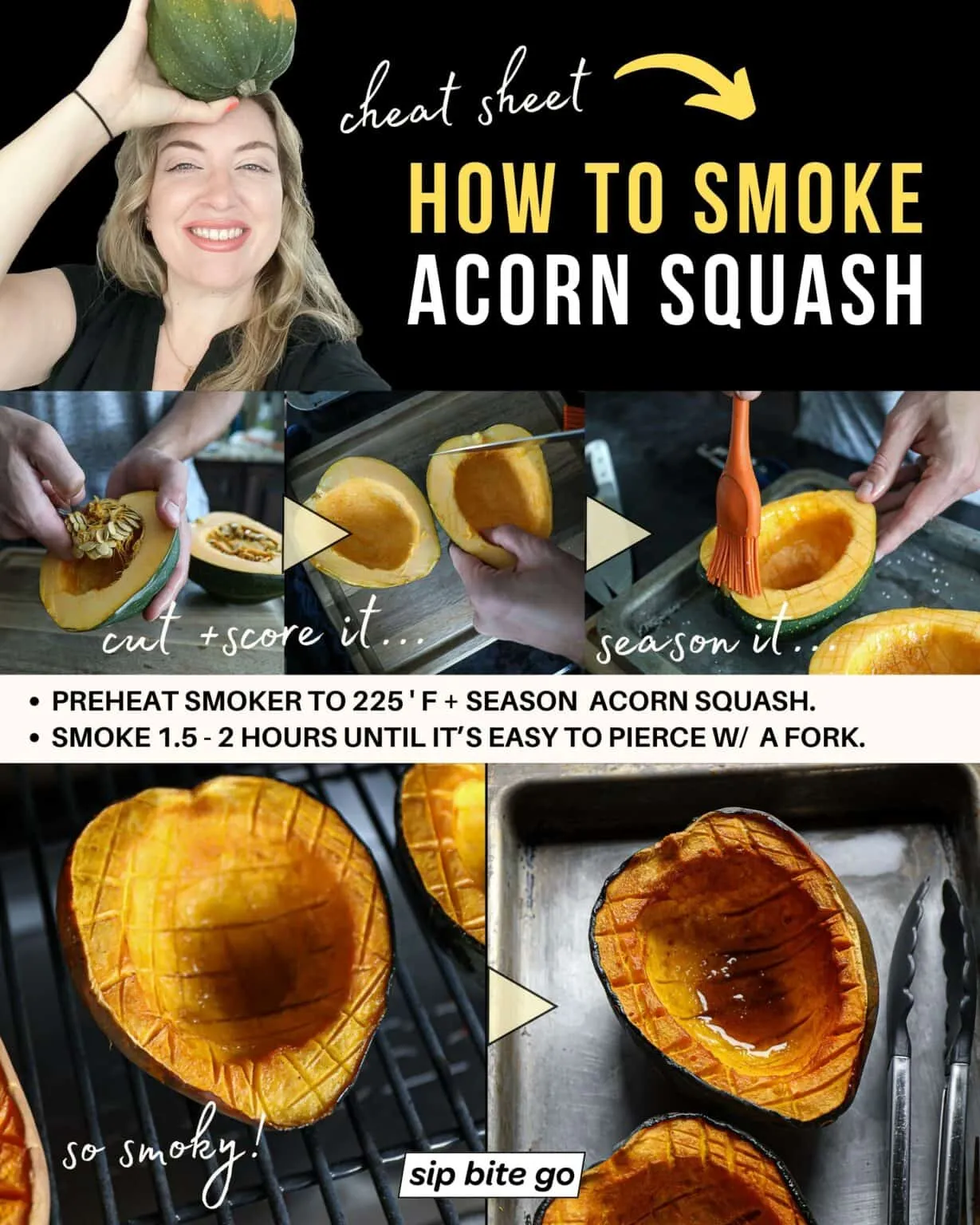 Smoked Acorn Squash Butter Basted Bliss