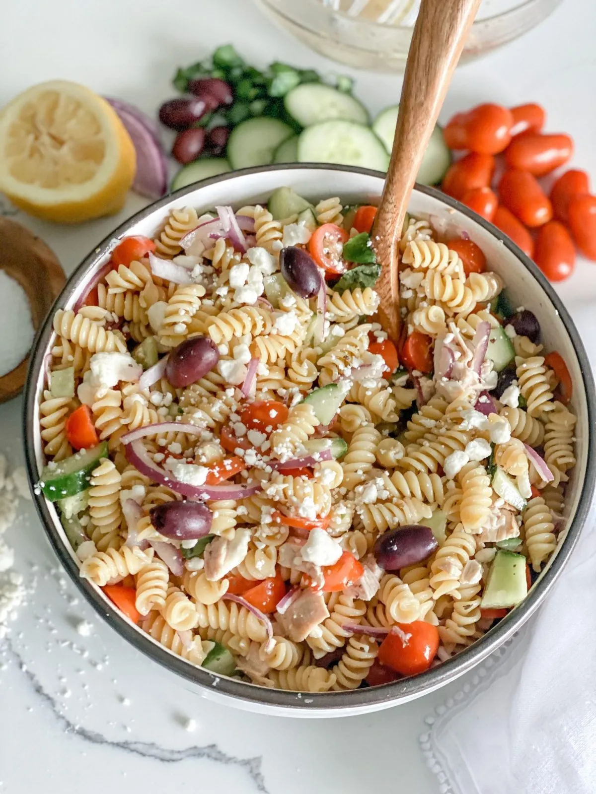 Smoked Greek Chicken Pasta Salad