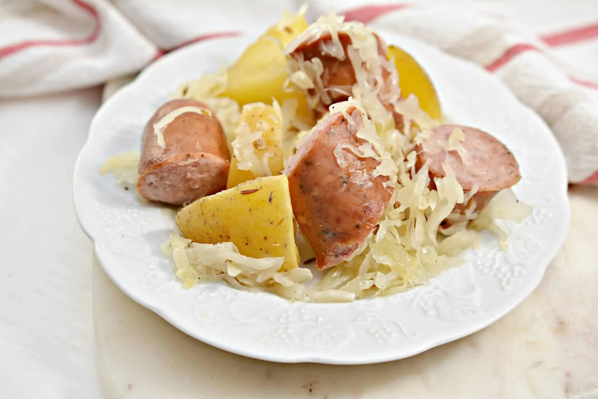 Smoked Polish Kielbasa and Sauerkraut with Red Potatoes