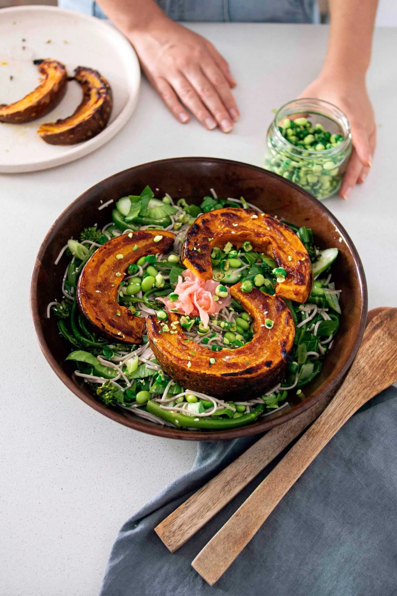 Soba Noodle Salad with Roasted Miso Pumpkin