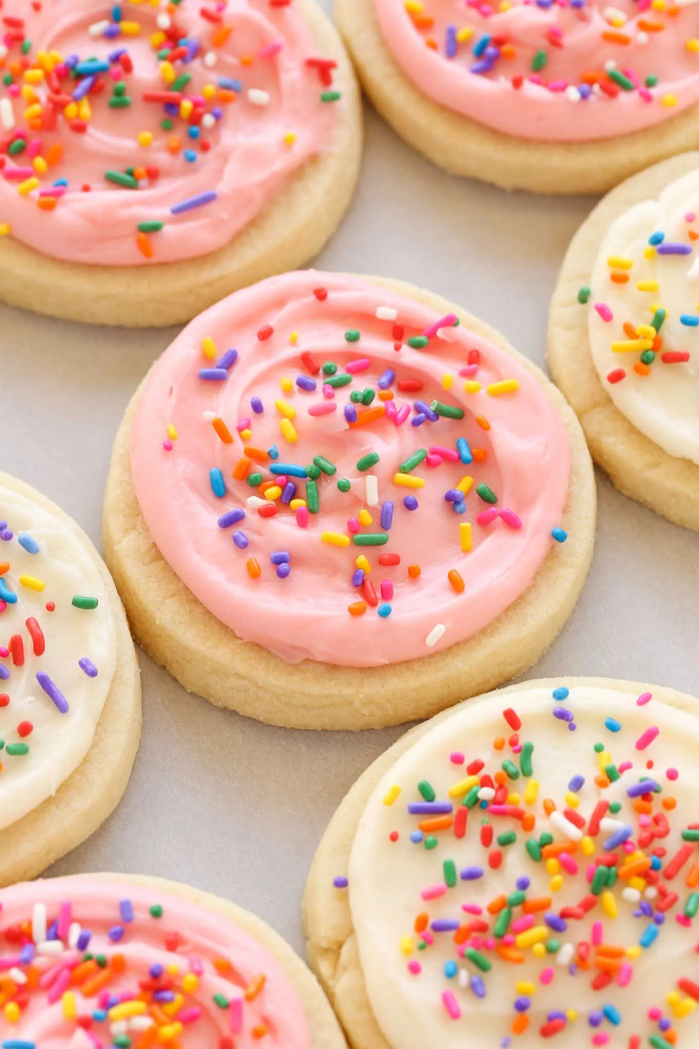 Soft Cakey Drop Sugar Cookies with Frosting